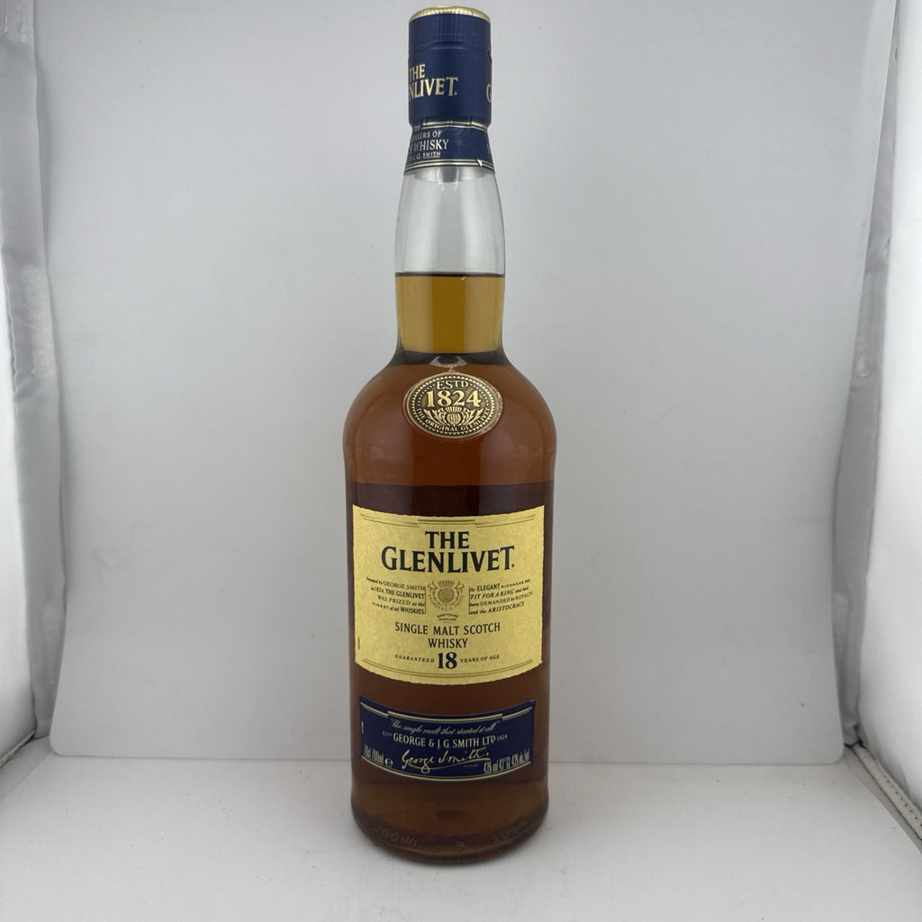 Glenlivet 18yo Single Malt; label/box style dates it to the mid-2000s