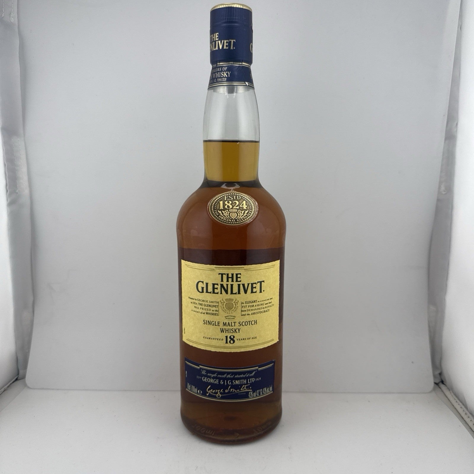 Glenlivet 18yo Single Malt; label/box style dates it to the mid-2000s
