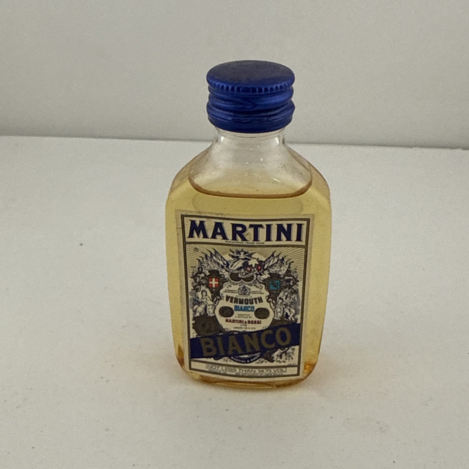 Vintage Martini Bianco Vermouth Miniature Bottle 1980s-90s