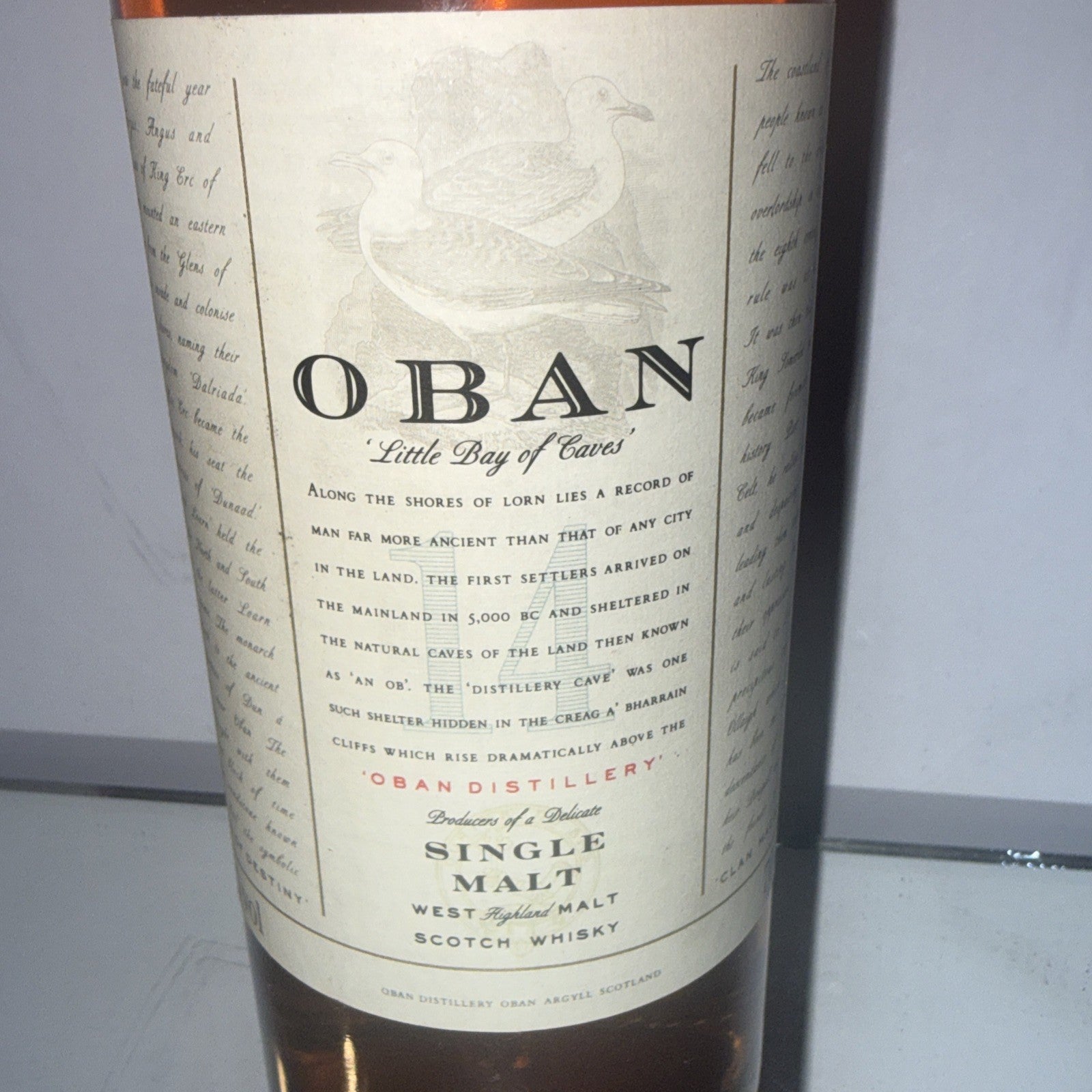 Oban “Little Bay of Caves”	•	Single Malt – West Highland 43%abv 1991/6