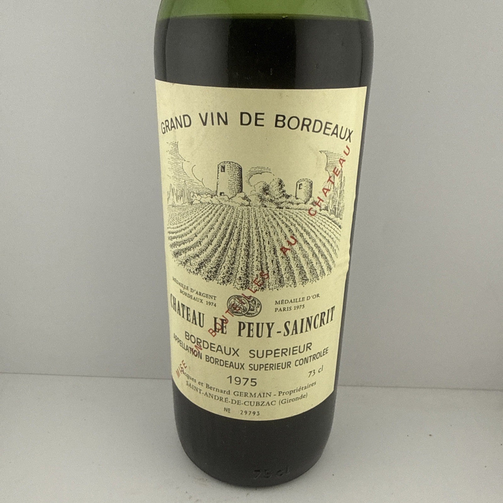 1975 Château Le Peuy-Saincrit Bordeaux Supérieur –mixed Fills Vintage