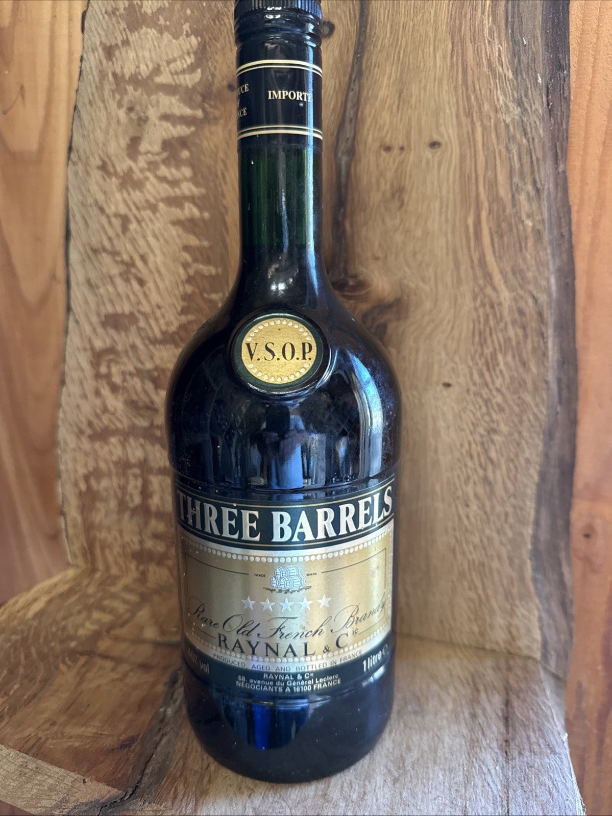 Three Barrels VSOP 1L bottle from 1990s