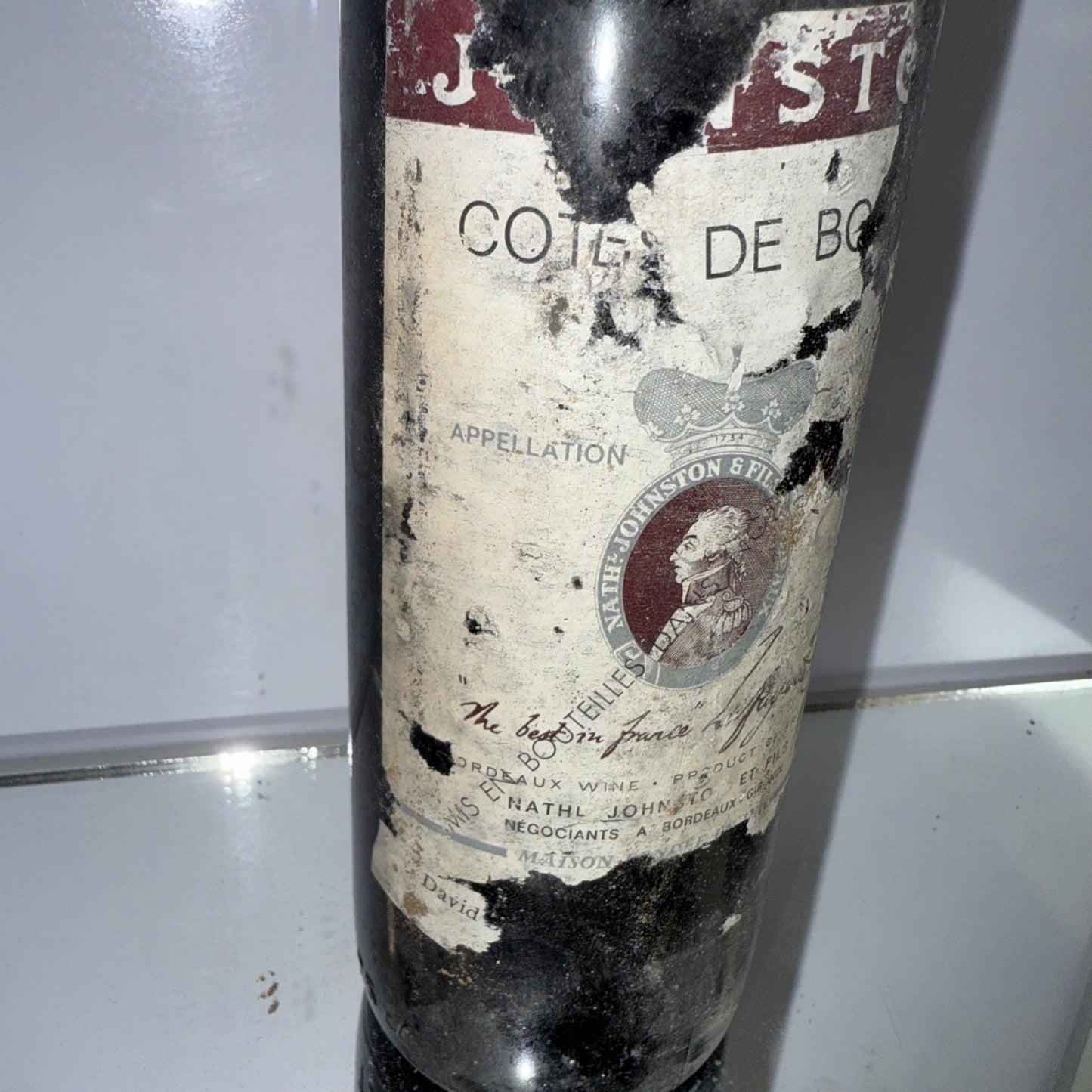 Cotes De Bourg Bordeaux Nathl. Johnston Et Fils  1970s Red French