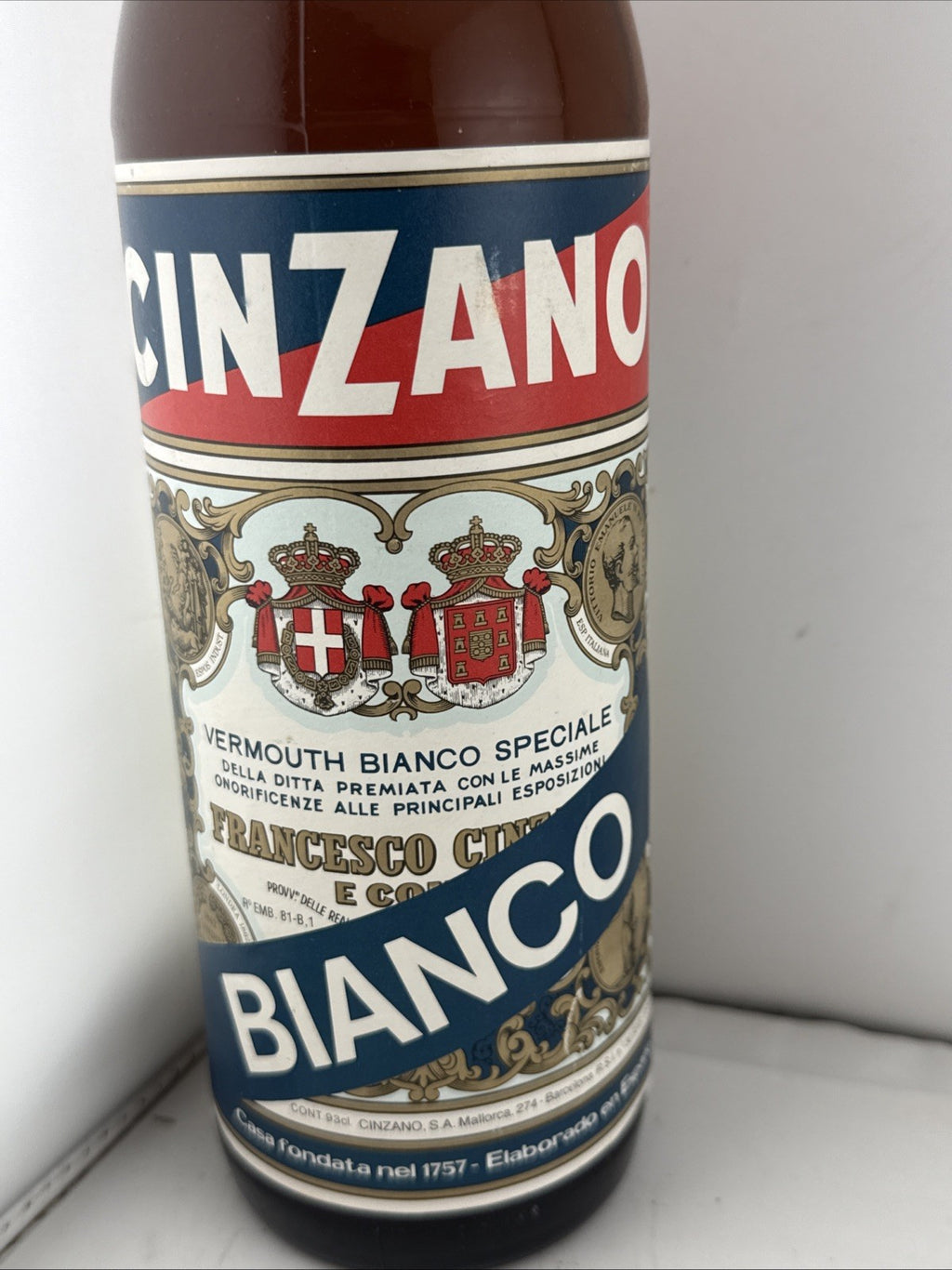 Vintage Cinzano Bianco Vermouth 1 Litre Spanish Bottling Sealed
