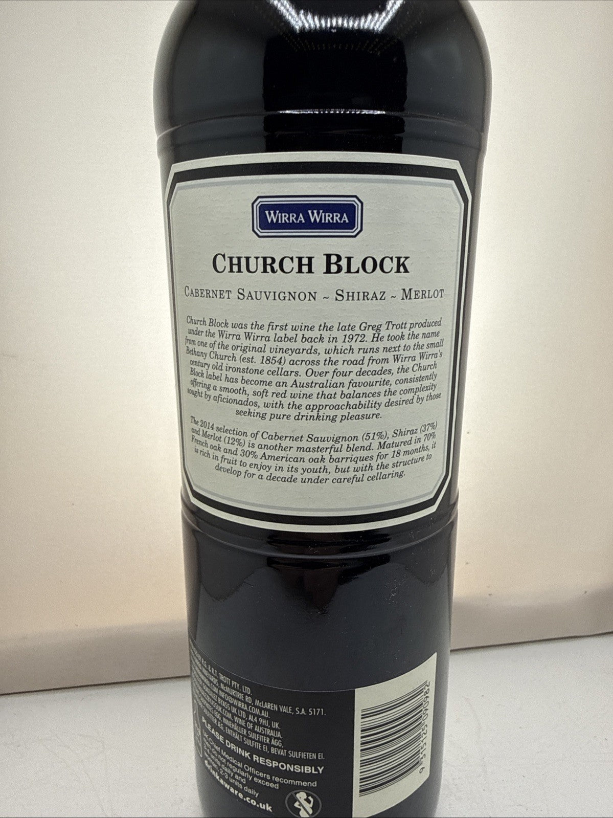 Wirra Wirra Church Block 2014 McLaren Vale 12yo Australian Red Wine