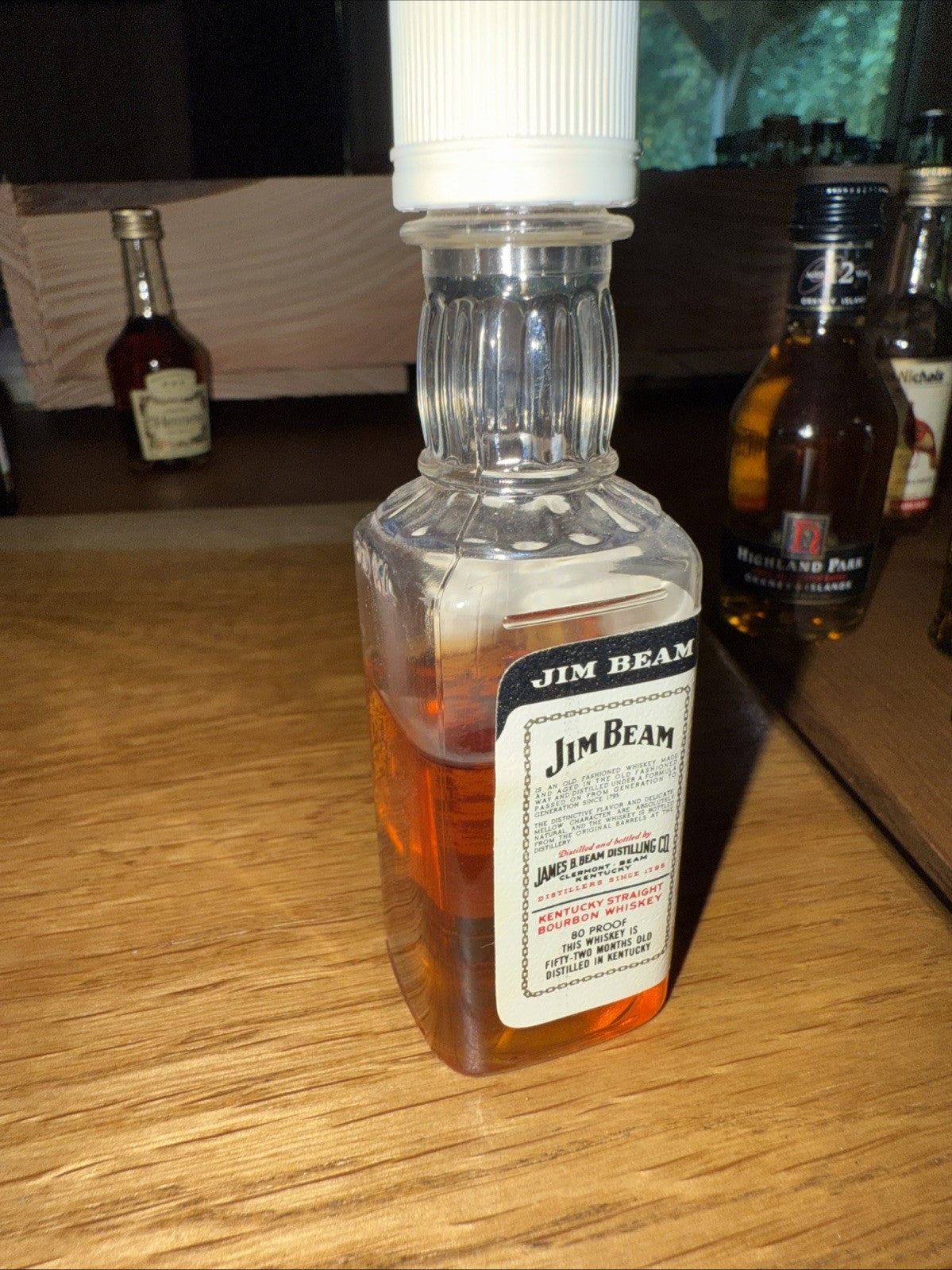 Jim Beam miniature plastic bottle