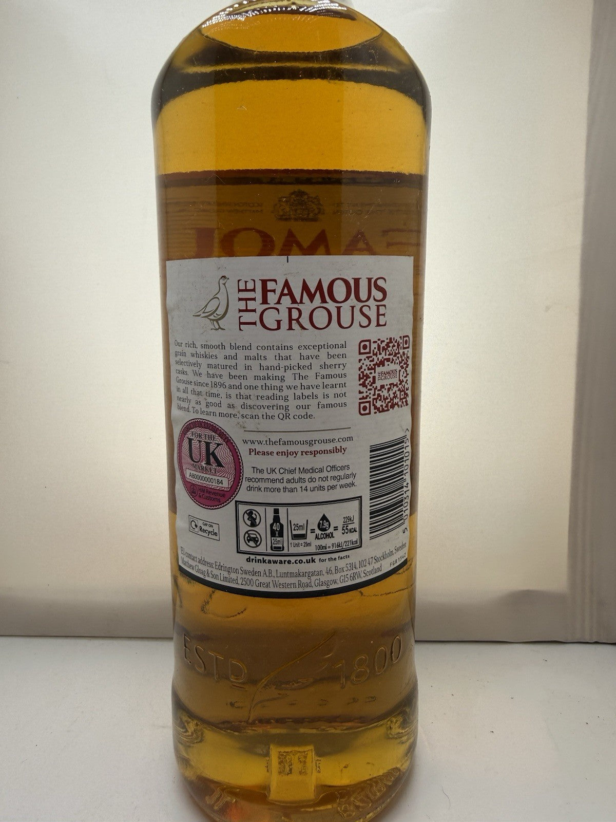 The Famous Grouse 1L Blended Scotch Whisky 40% ABV Sealed