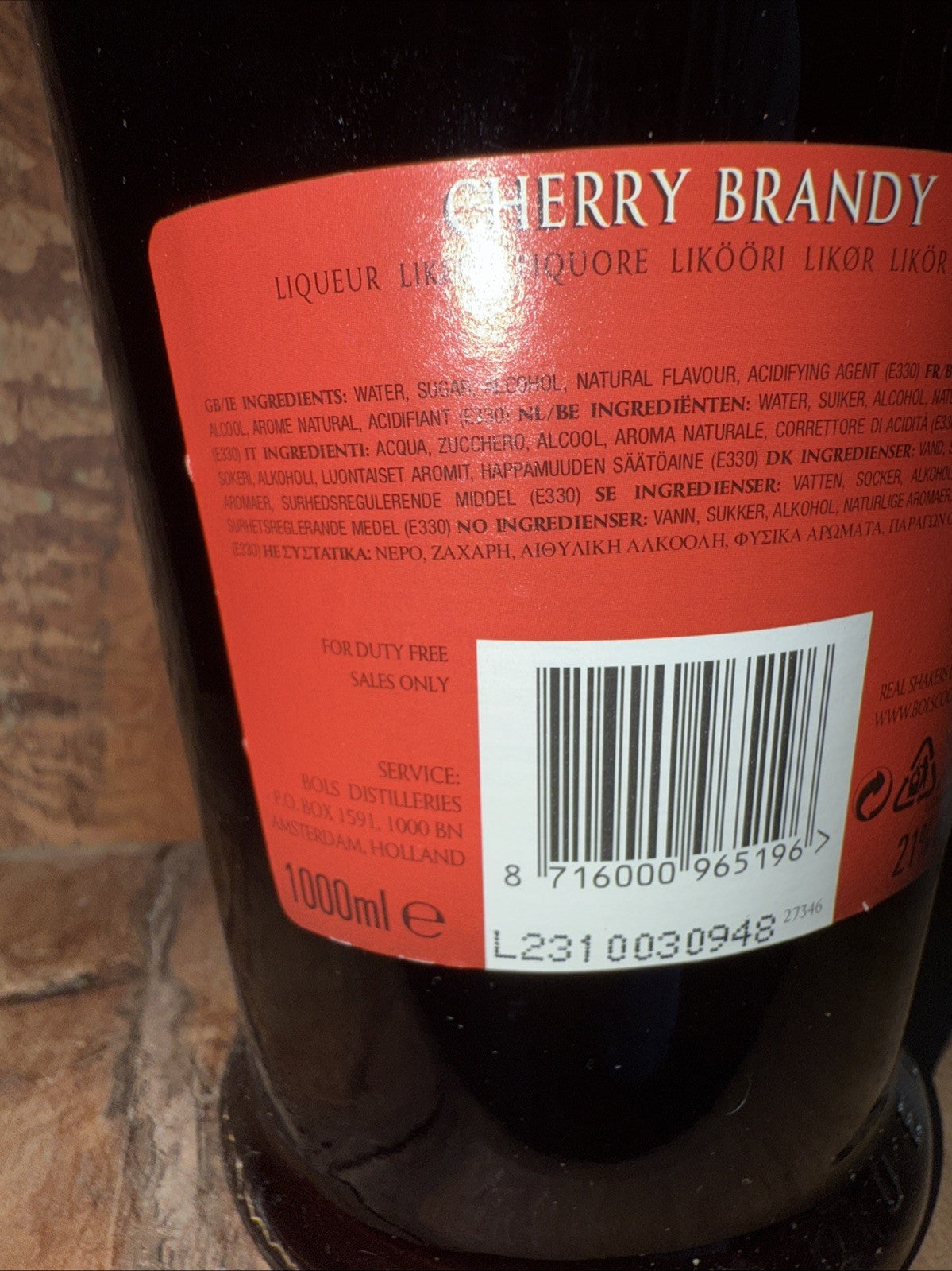 Bols Cherry Brandy 1L 1980s