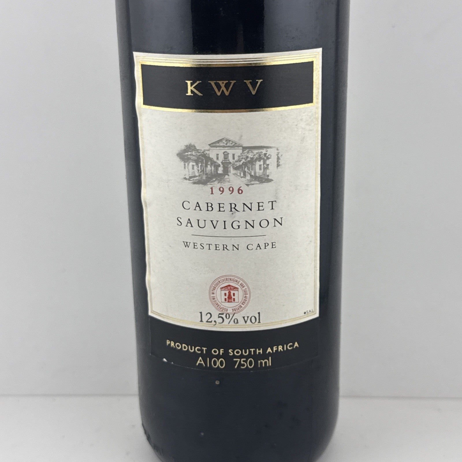 1996 KWV Cabernet Sauvignon; vintage South African red wine.
