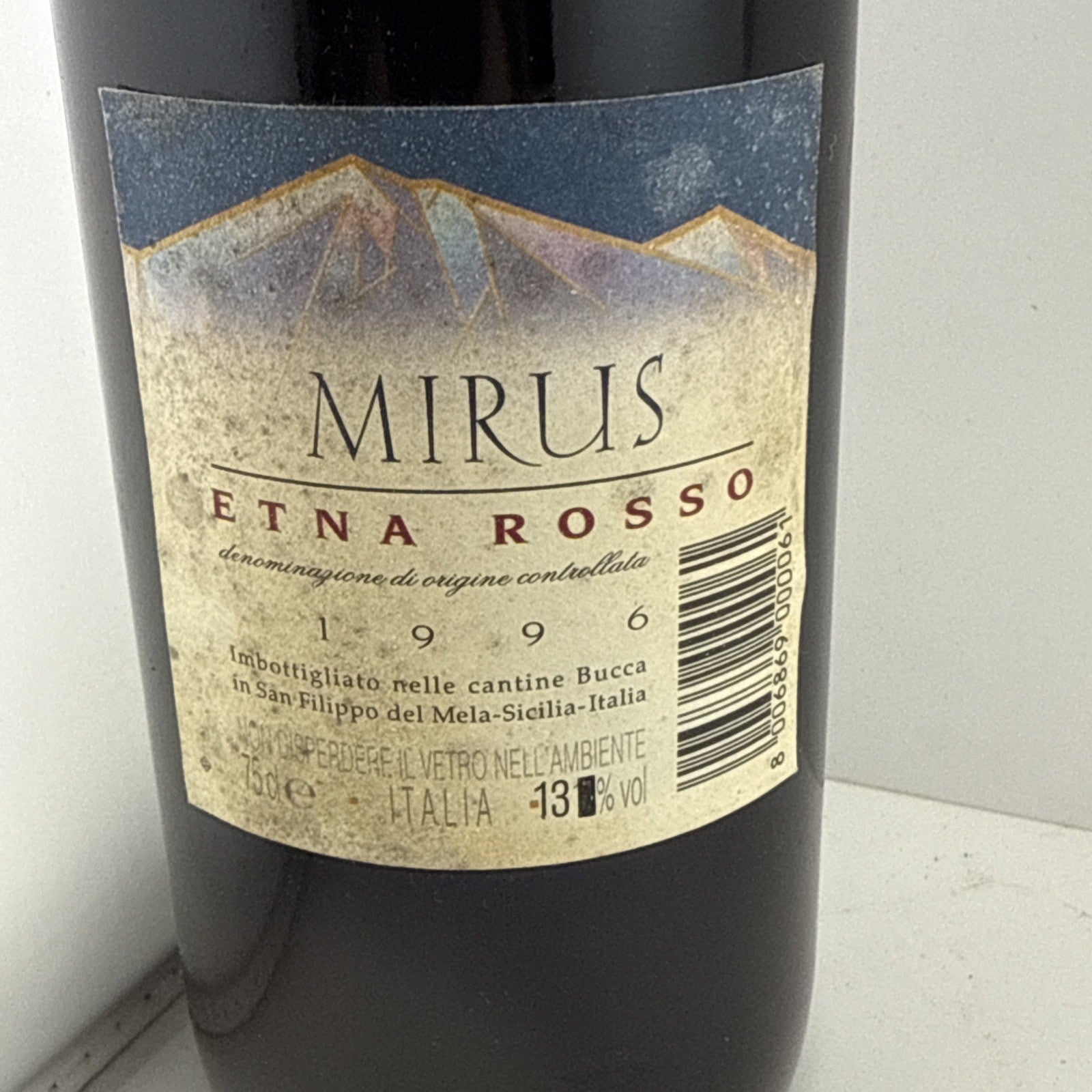 Bucca Mirus Etna Rosso 1996 DOC Sicily 75cl 13% Vol ( Prob Just A Curiosity)