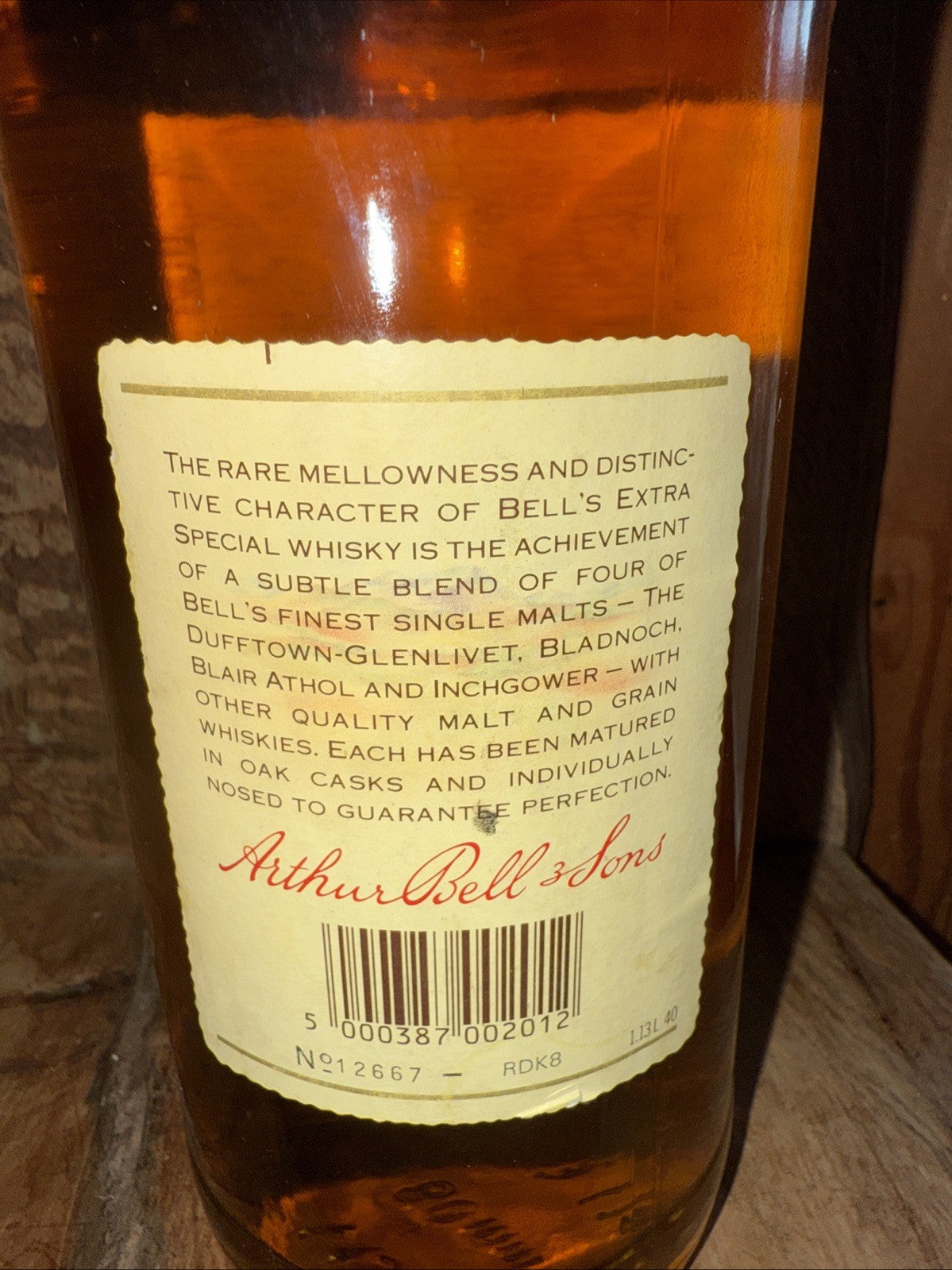 Bells Whisky 1.13L Bottled 1980s vintage matured