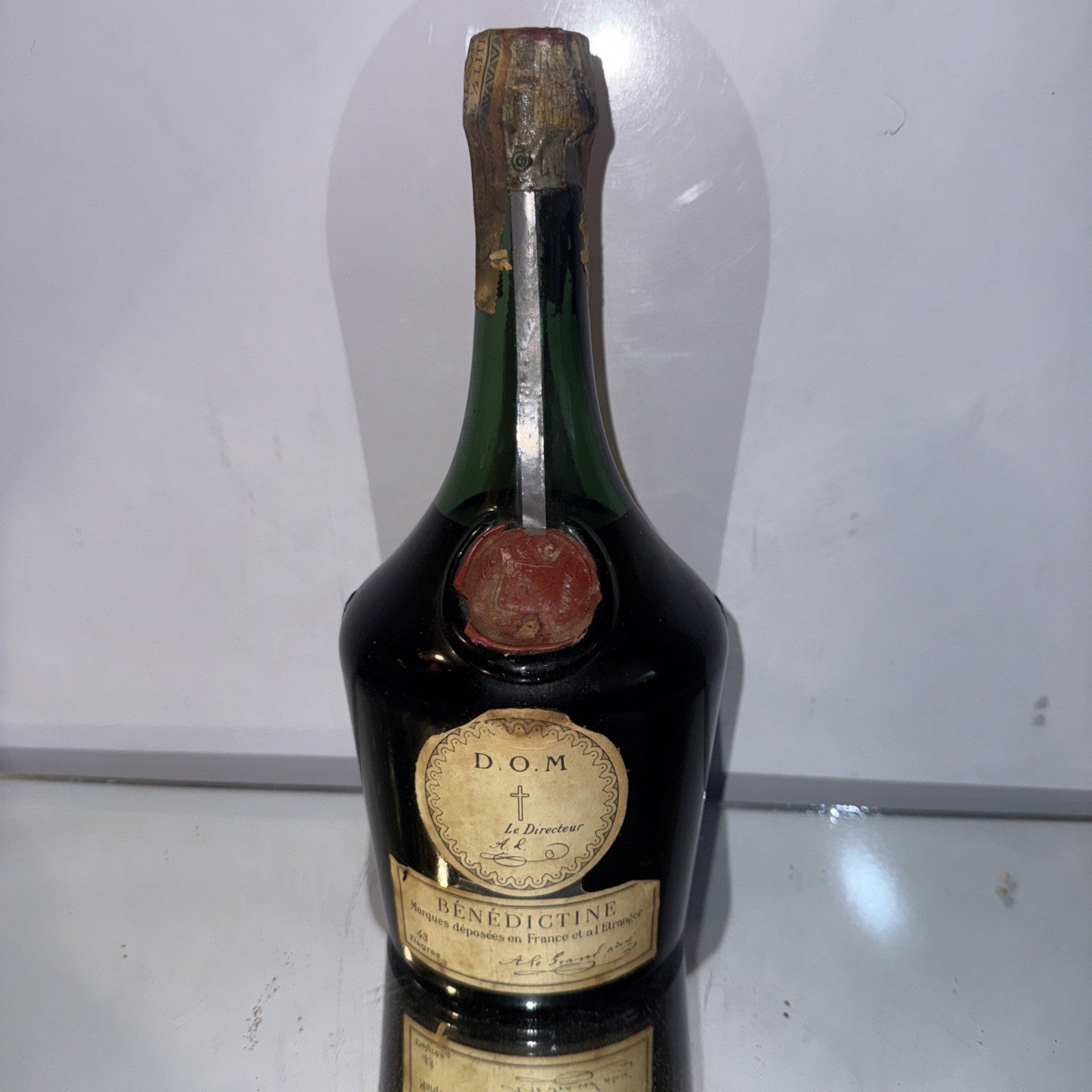 1950s Bottled Dom Benedictine 26 2/3 FL OZ  73% Proof Vintage  750ml Good Cond.