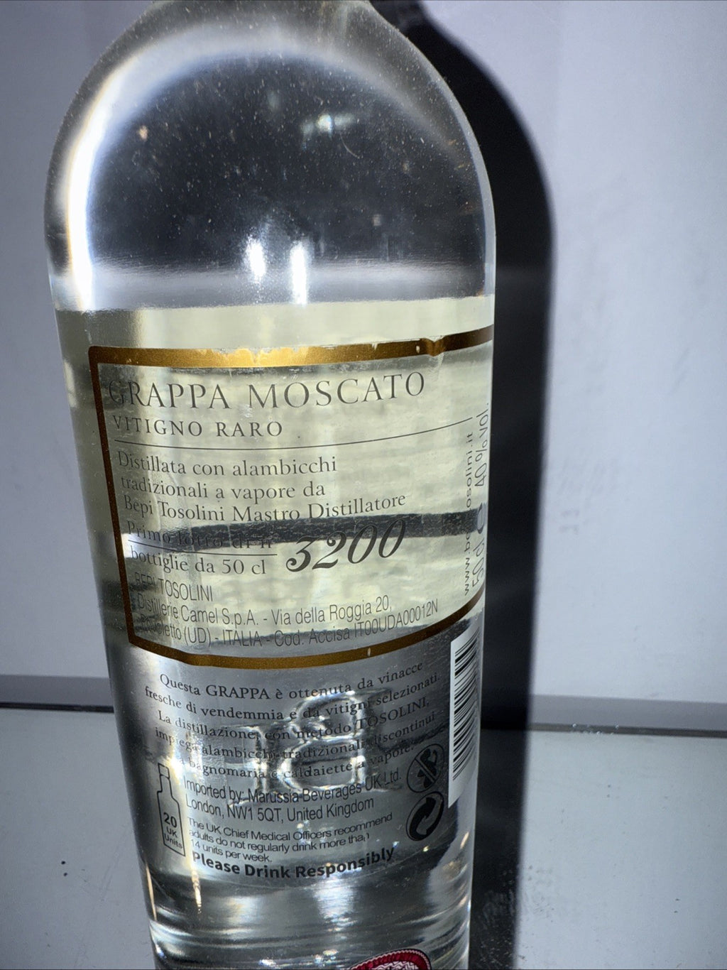 Bepi Tosolini Grappa di Moscato Selezione, premium Italian grappa