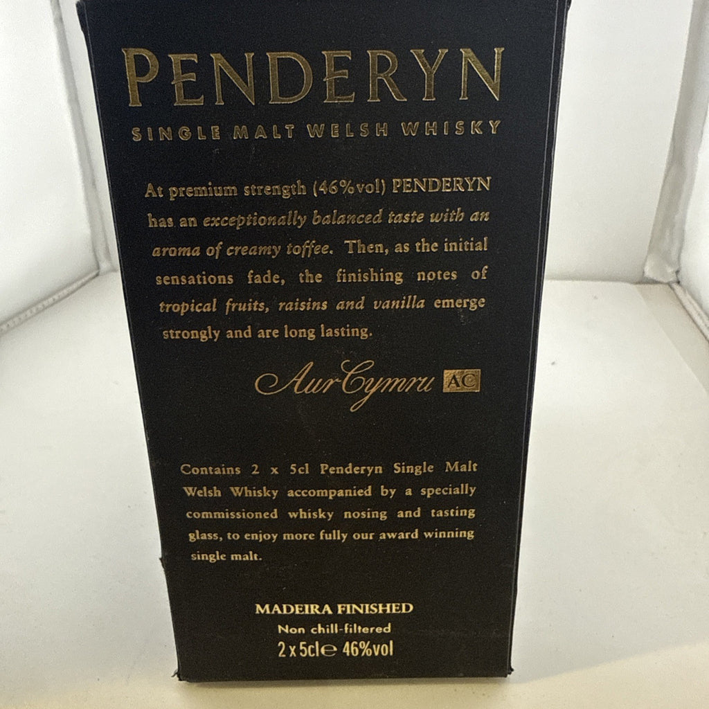 Penderyn Welsh Whisky Gift Set 2x5cl & Glass Madeira Finish Boxed