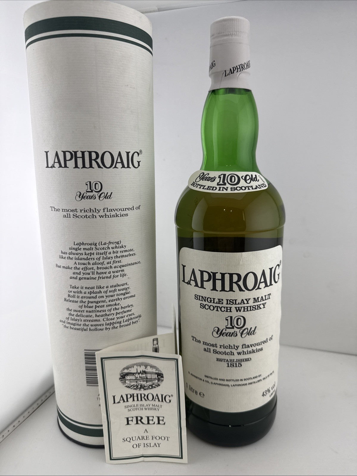 Vintage Laphroaig 10 Year Old Single Islay Malt Scotch Whisky, bottled 1997 43%