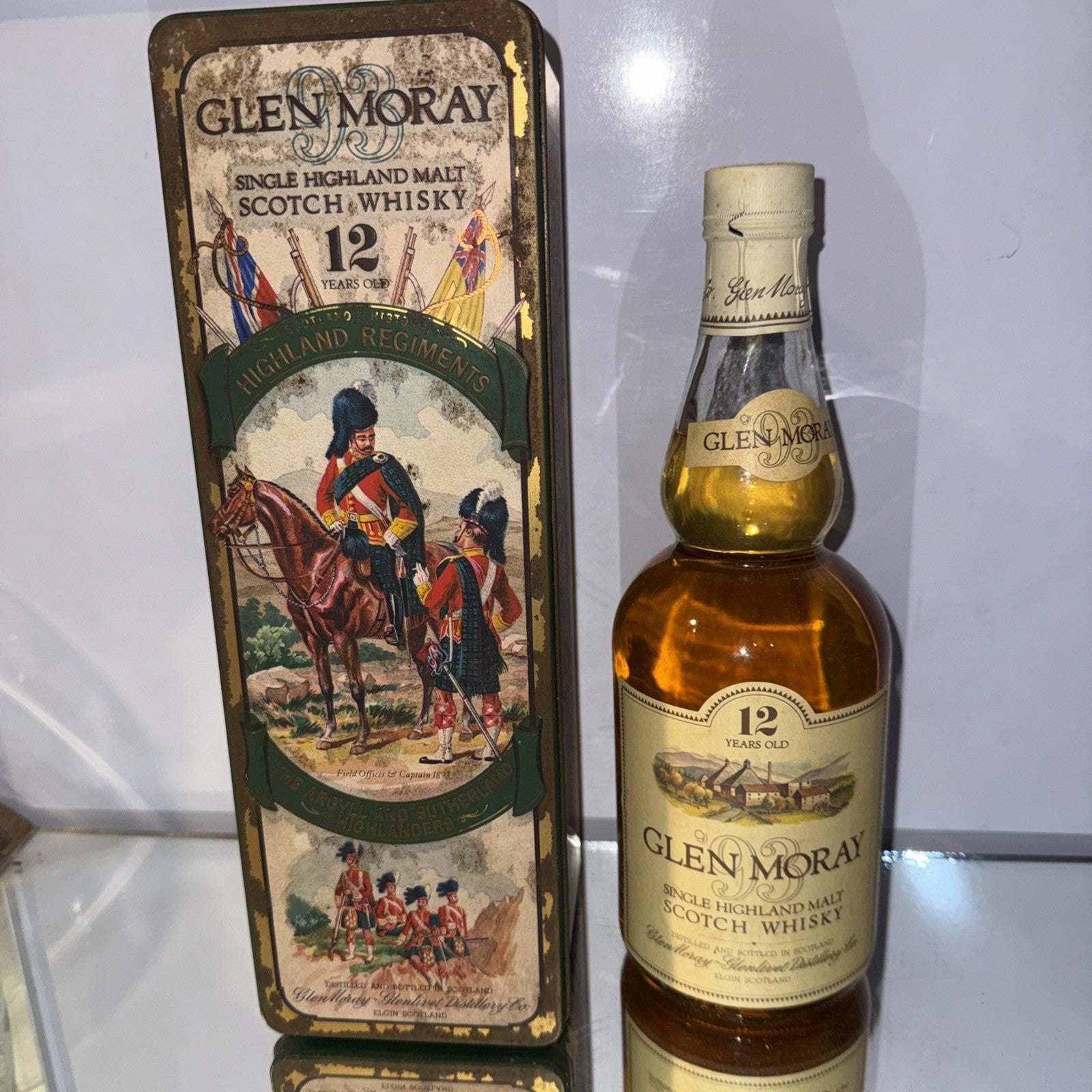 Glen Moray 12 Year Single Highland Malt Scotch Whisky Highland Regiments 1980s