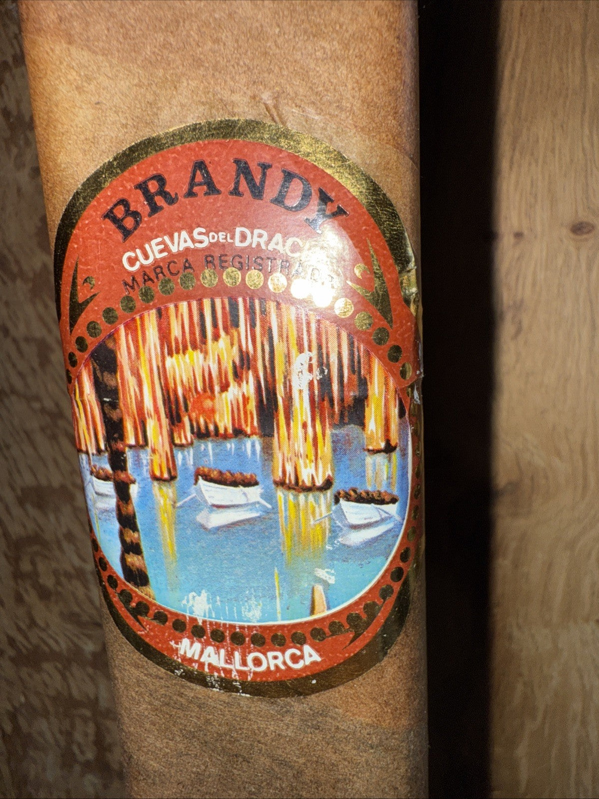 Mallorcan Cueva Del Drac Brandy in Cigar Like Bottle 440 cc 37% ABV