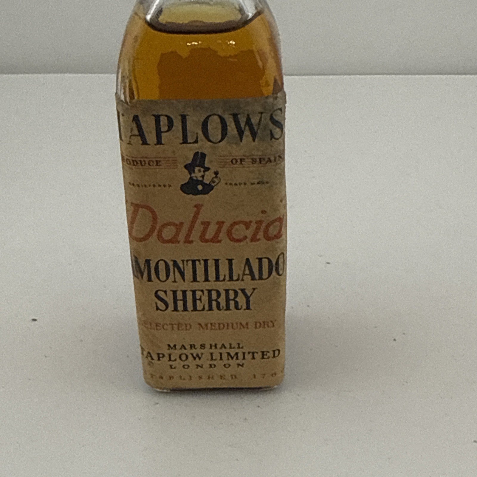 Taplow’s Dalucia Amontillado Sherry Miniature — likely 1960s/70s