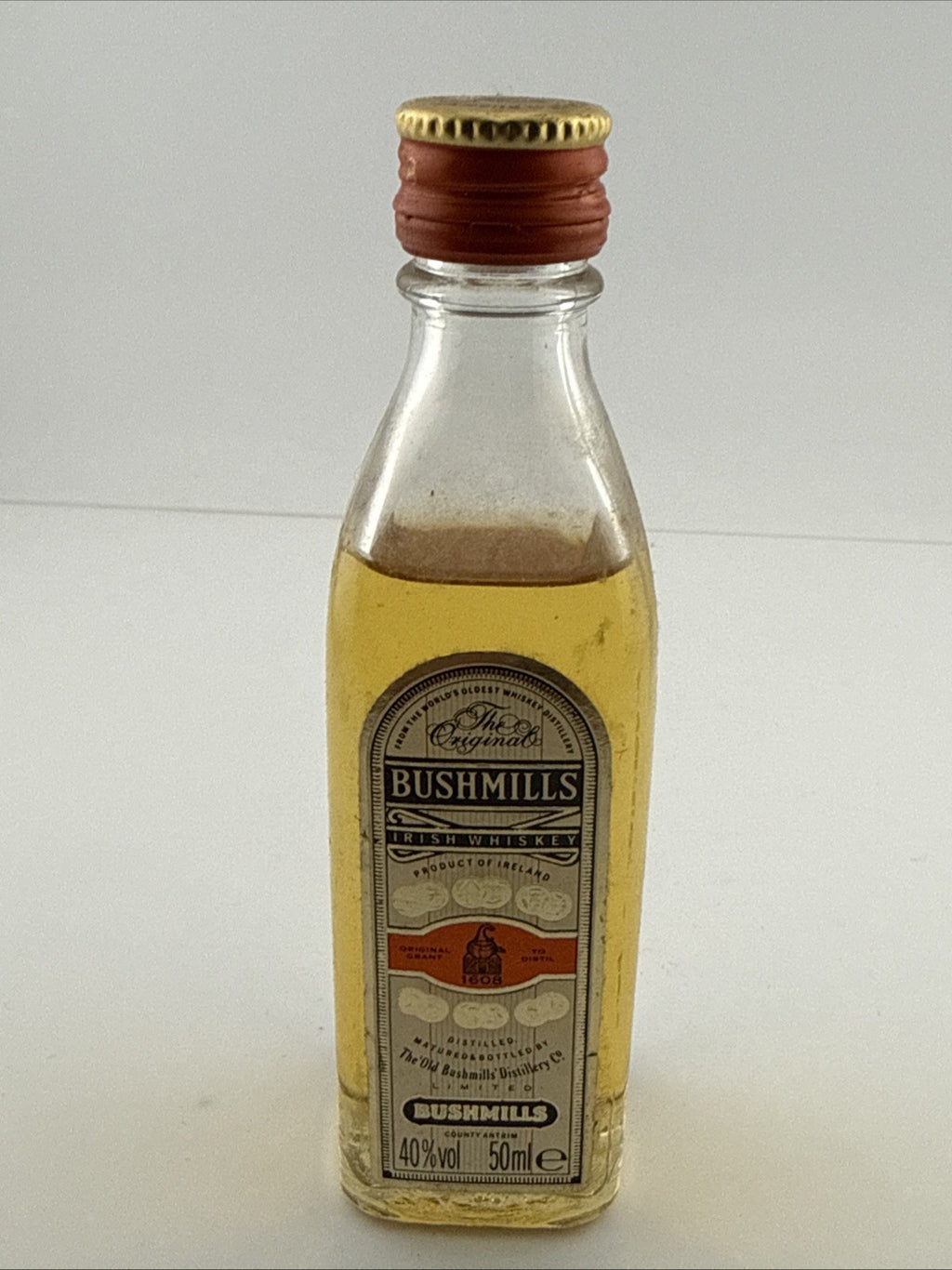 Vintage Bushmills Irish Whiskey Miniature c.1980s–1990s 50 ml