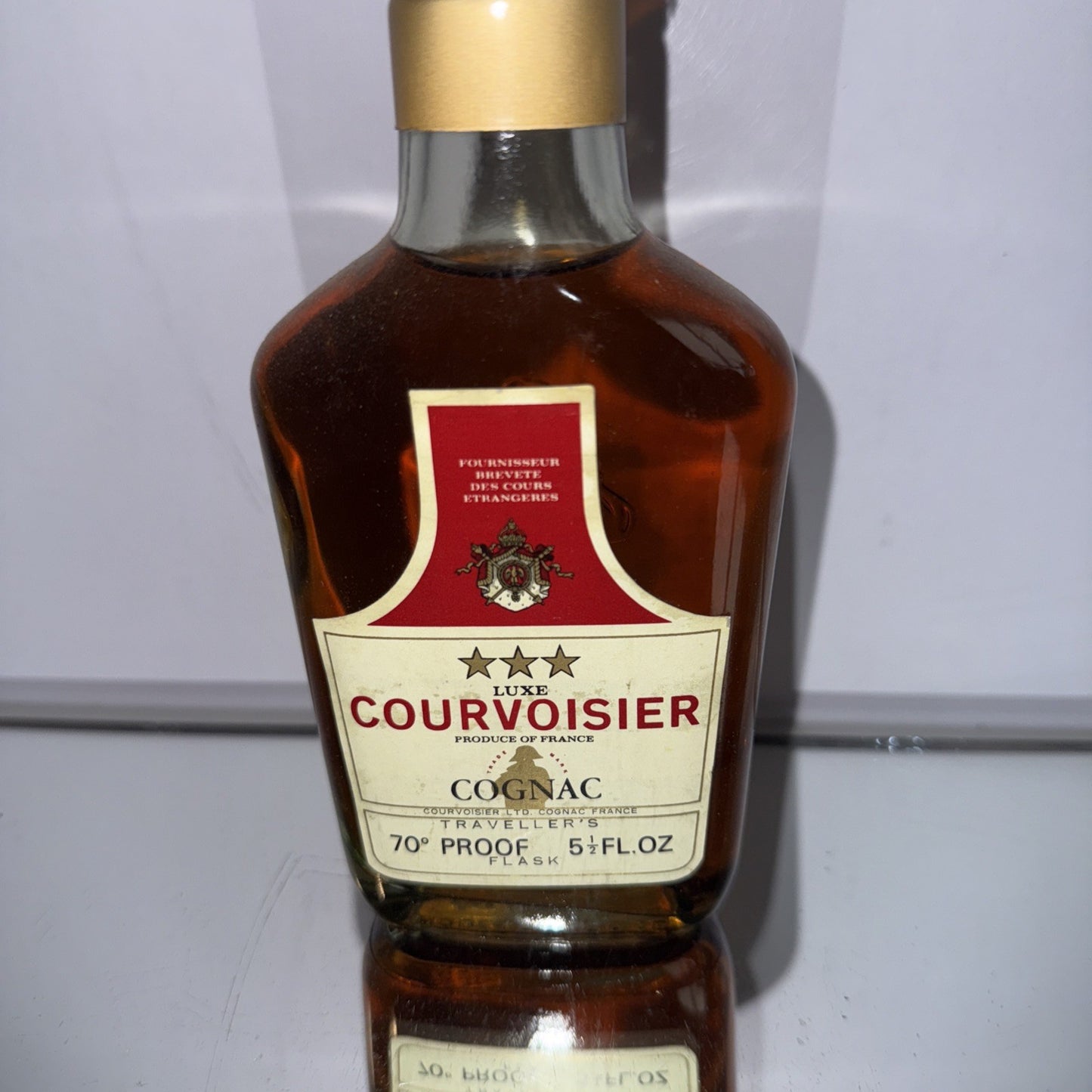 Courvoisier 3star Lux Cognac 1960s 5 1/2 Fl Oz 70% proof