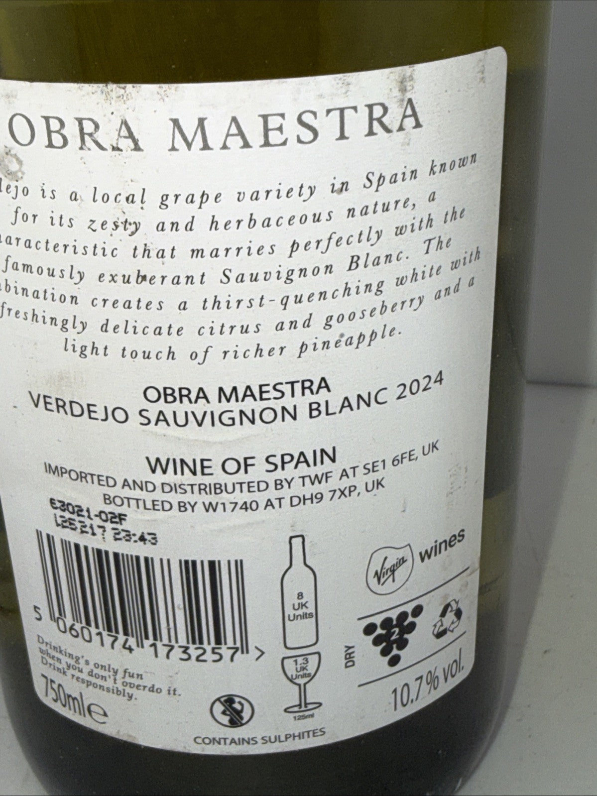 Obra Maestra Verdejo Sauvignon Blanc 2024 Spain White Wine 75cl