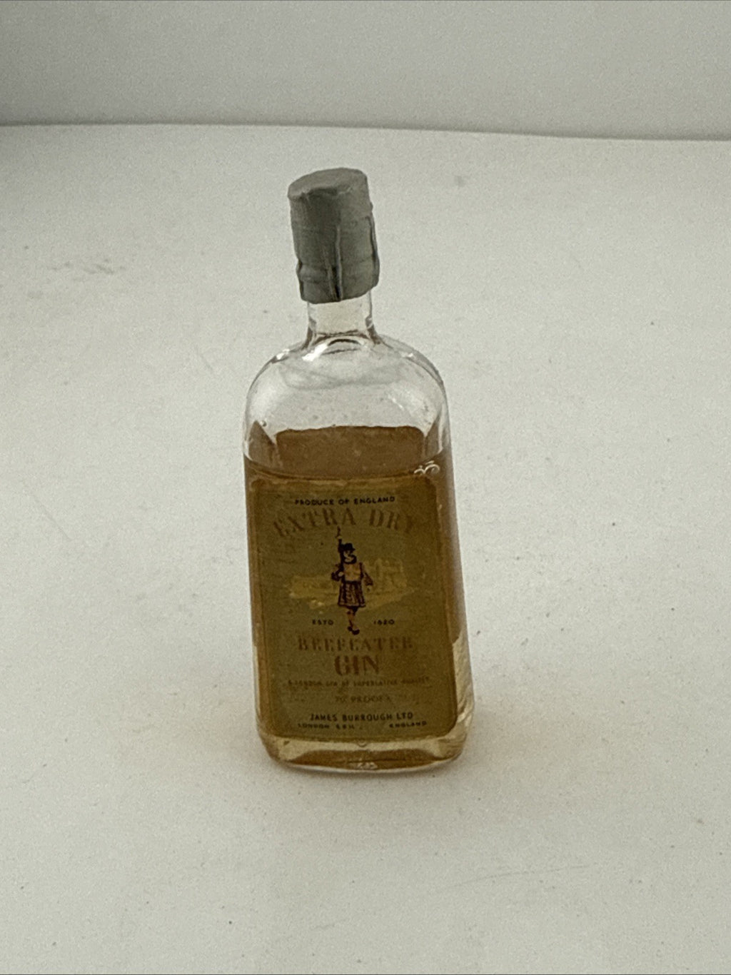 Mini Vintage Beefeater Dry Gin Miniature James Burrough Ltd 1960s