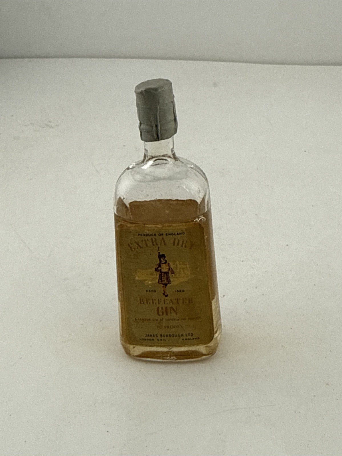 Mini Vintage Beefeater Dry Gin Miniature James Burrough Ltd 1960s