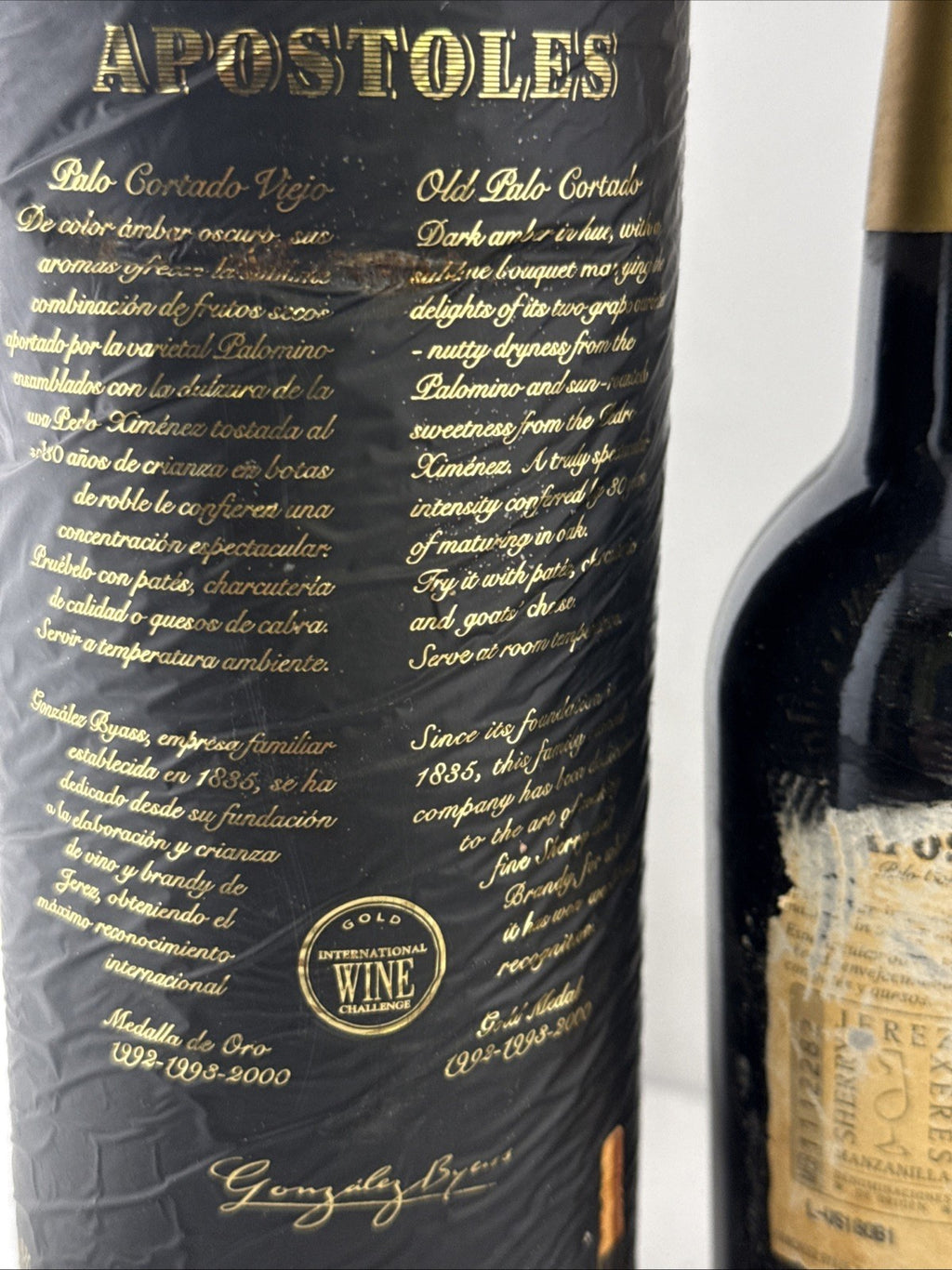 Apostoles Palo Cortado Viejo 30 Year Old VORS Sherry Boxed 37.5cl Early 2000s