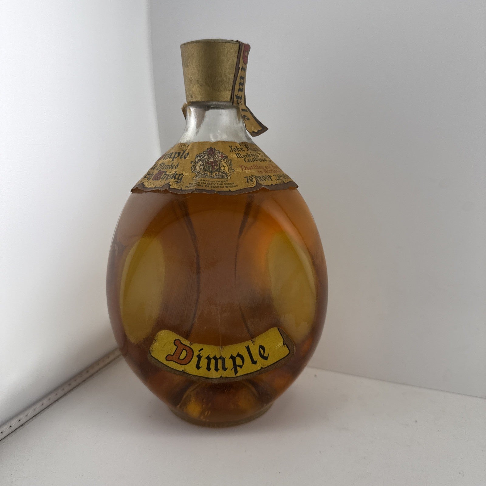 Haig Dimple 70 Proof Blended Scotch Whisky 1970s Pinch Bottle