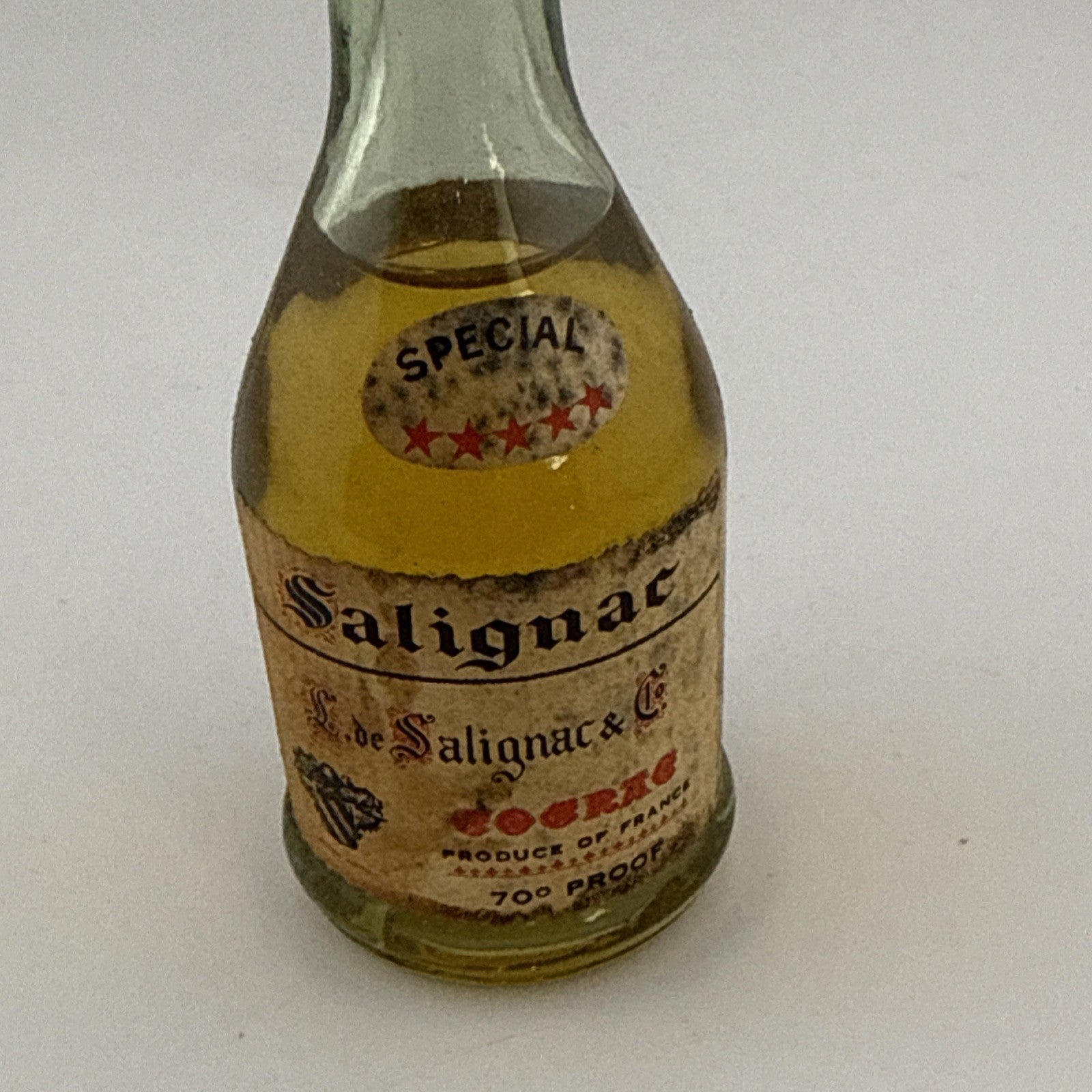 Vintage Salignac Cognac Miniature 5 Star Special 1950s 70 Proof France