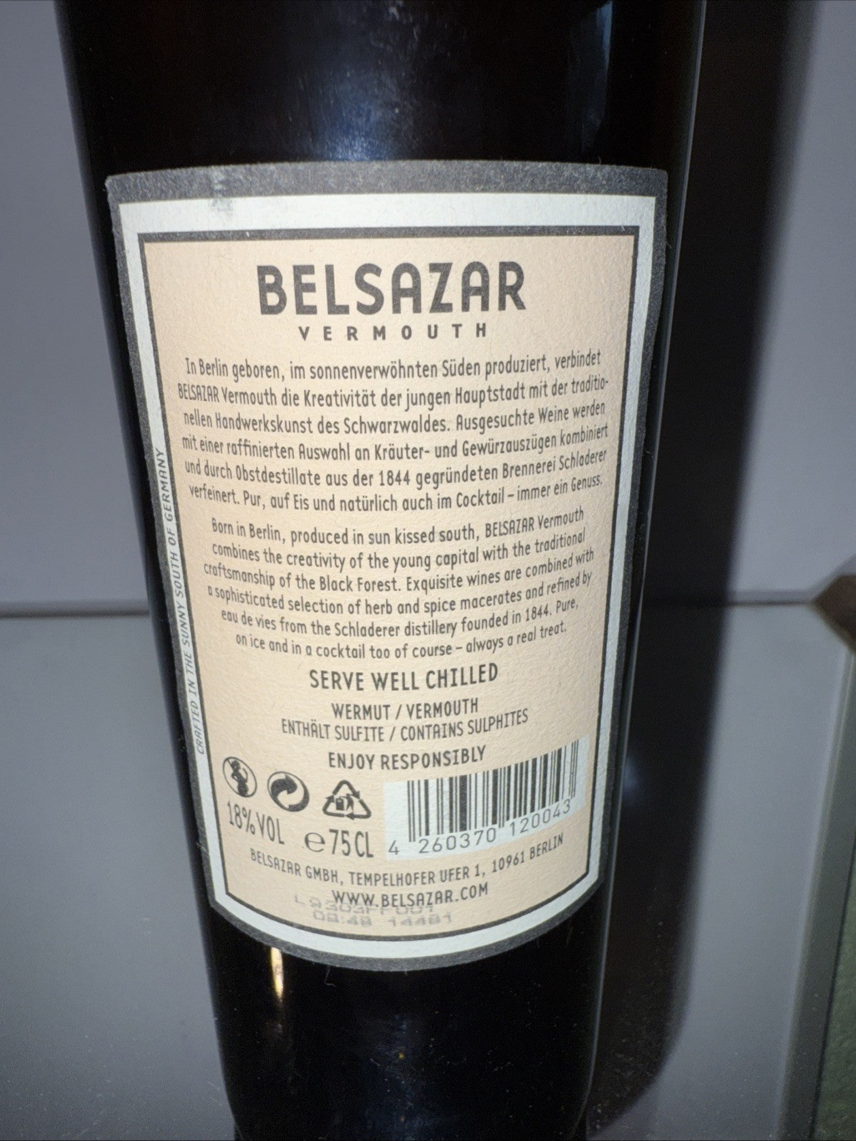 Belsazar White Vermouth (0.75L bottle, 18% ABV)