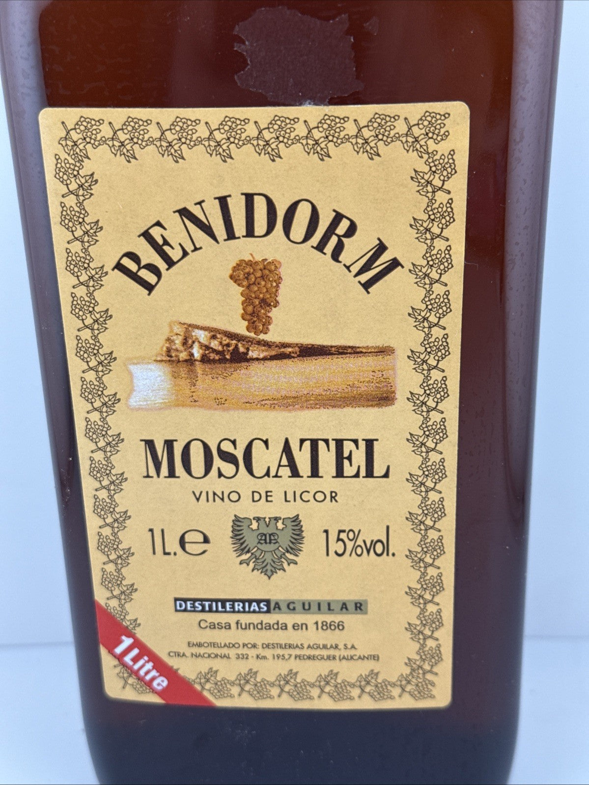 Benidorm Moscatel Vino de Licor 1L 15% Spanish Dessert Wine Vintage