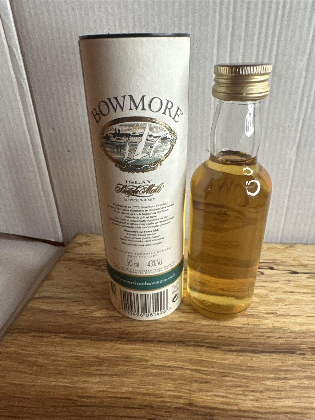 Bowmore 12 Year Old Islay Single Malt Scotch Whisky Miniature Full
