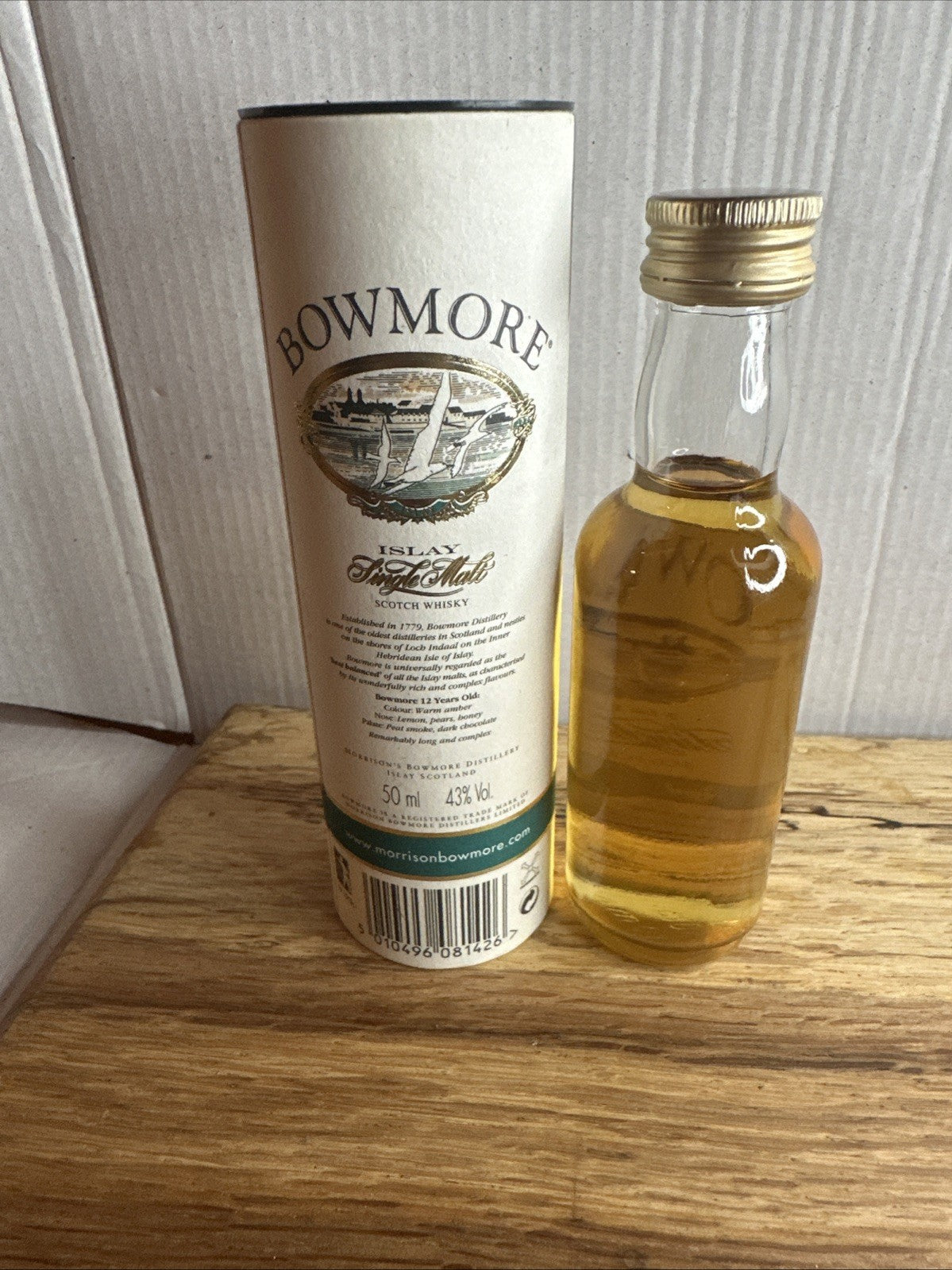 Bowmore 12 Year Old Islay Single Malt Scotch Whisky Miniature Full