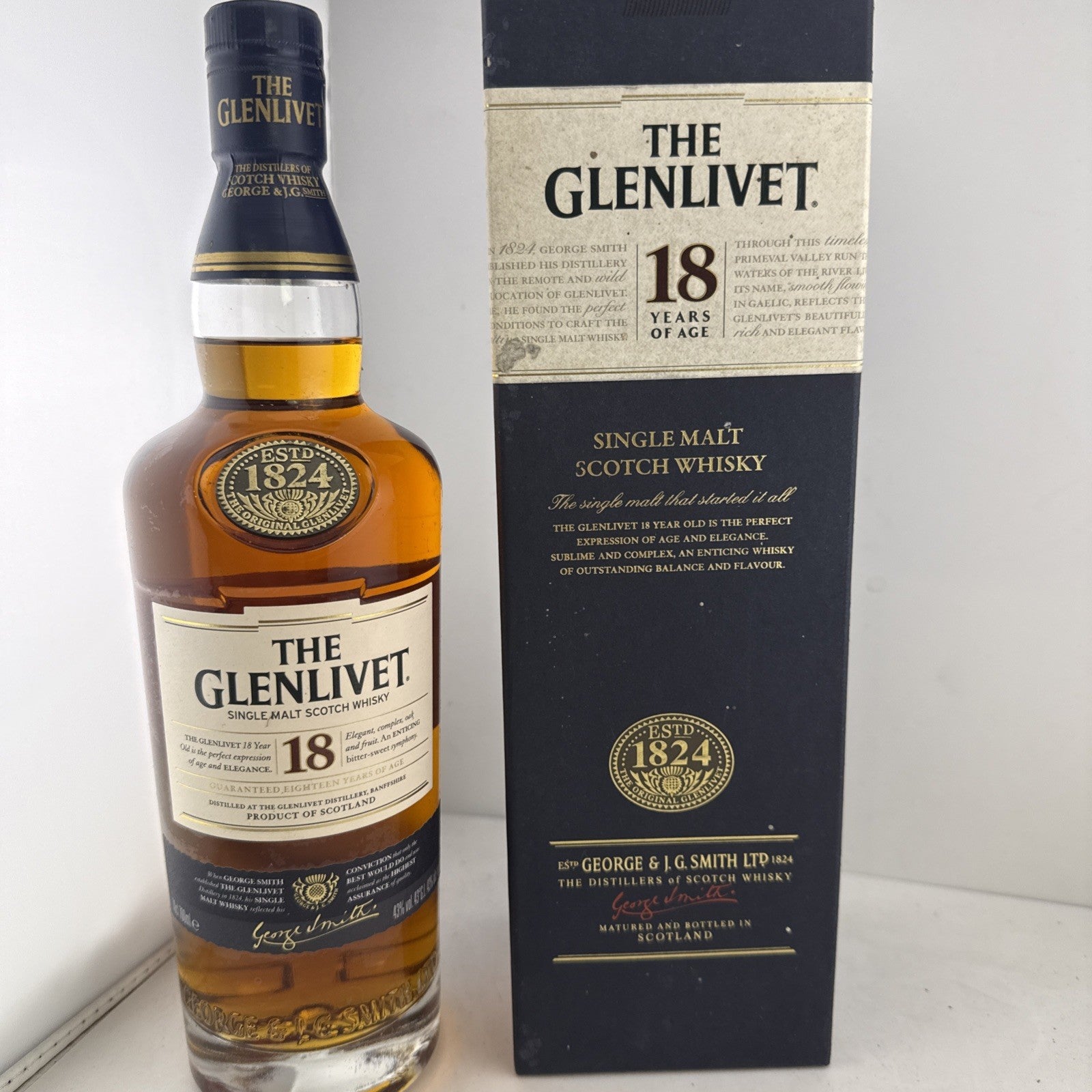 Glenlivet 18 Year Old Single Malt Whisky 70cl Boxed 43% Older Bottling