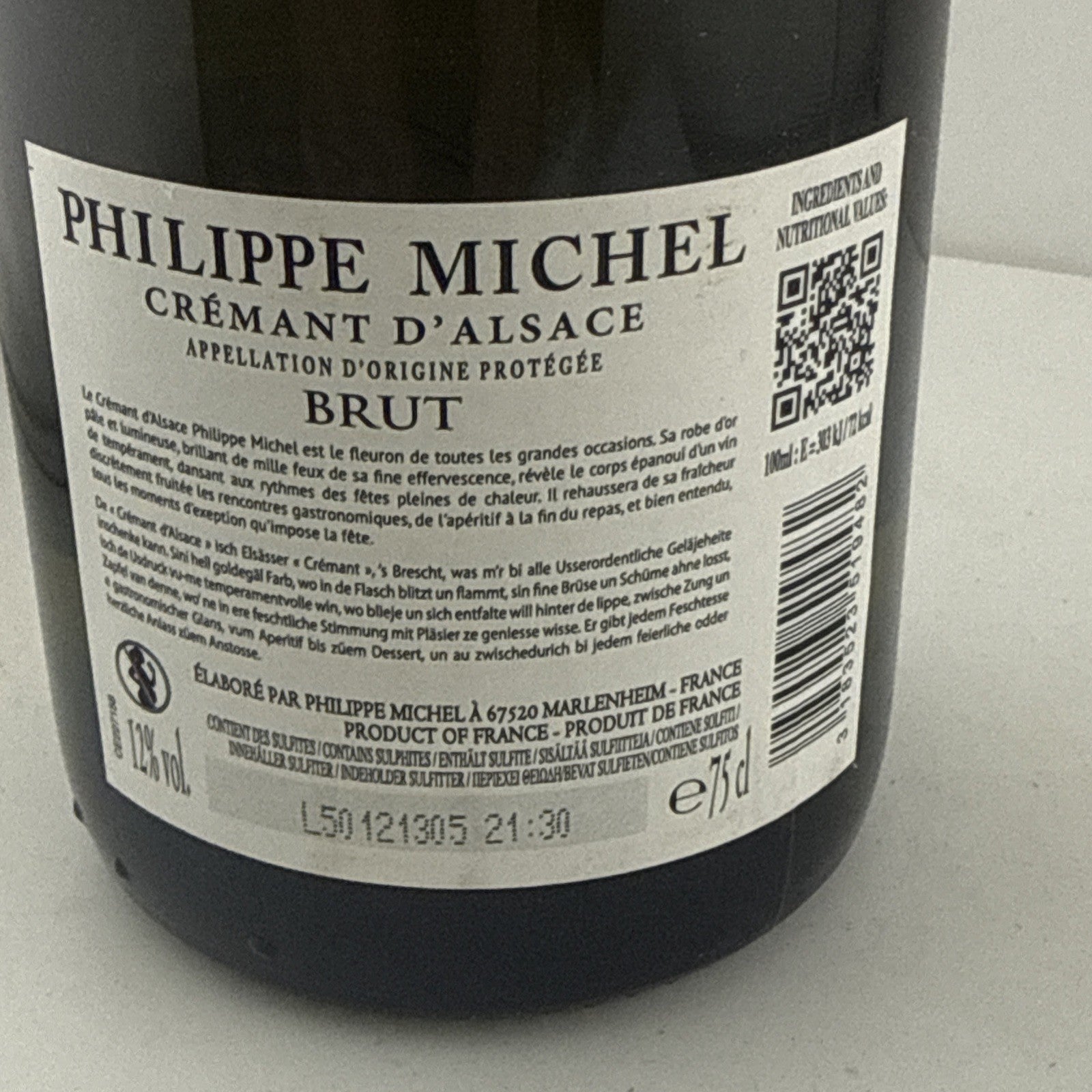 Philippe Michel Crémant d’Alsace Brut 75cl French Sparkling Wine