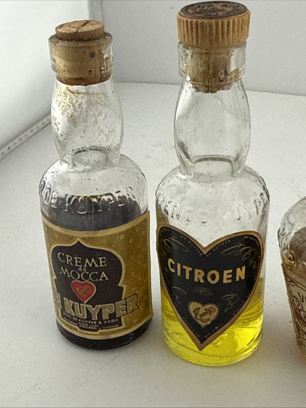 Vintage De Kuyper Miniature Liqueurs Job Lot 5 Bottles Gin Curaçao Kummel