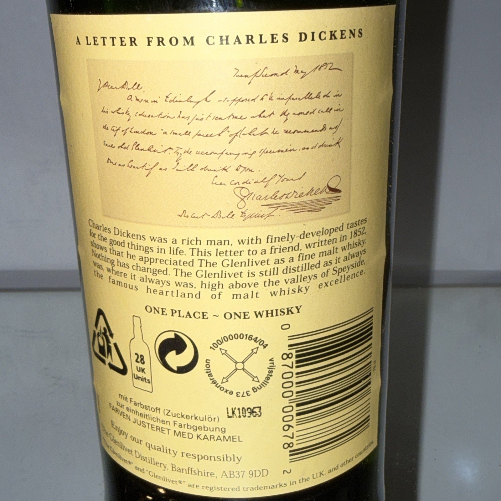 Glenlivet 12 Year Old Highland Malt Whisky 70 Cl 40%abv Dated To Approx 2010