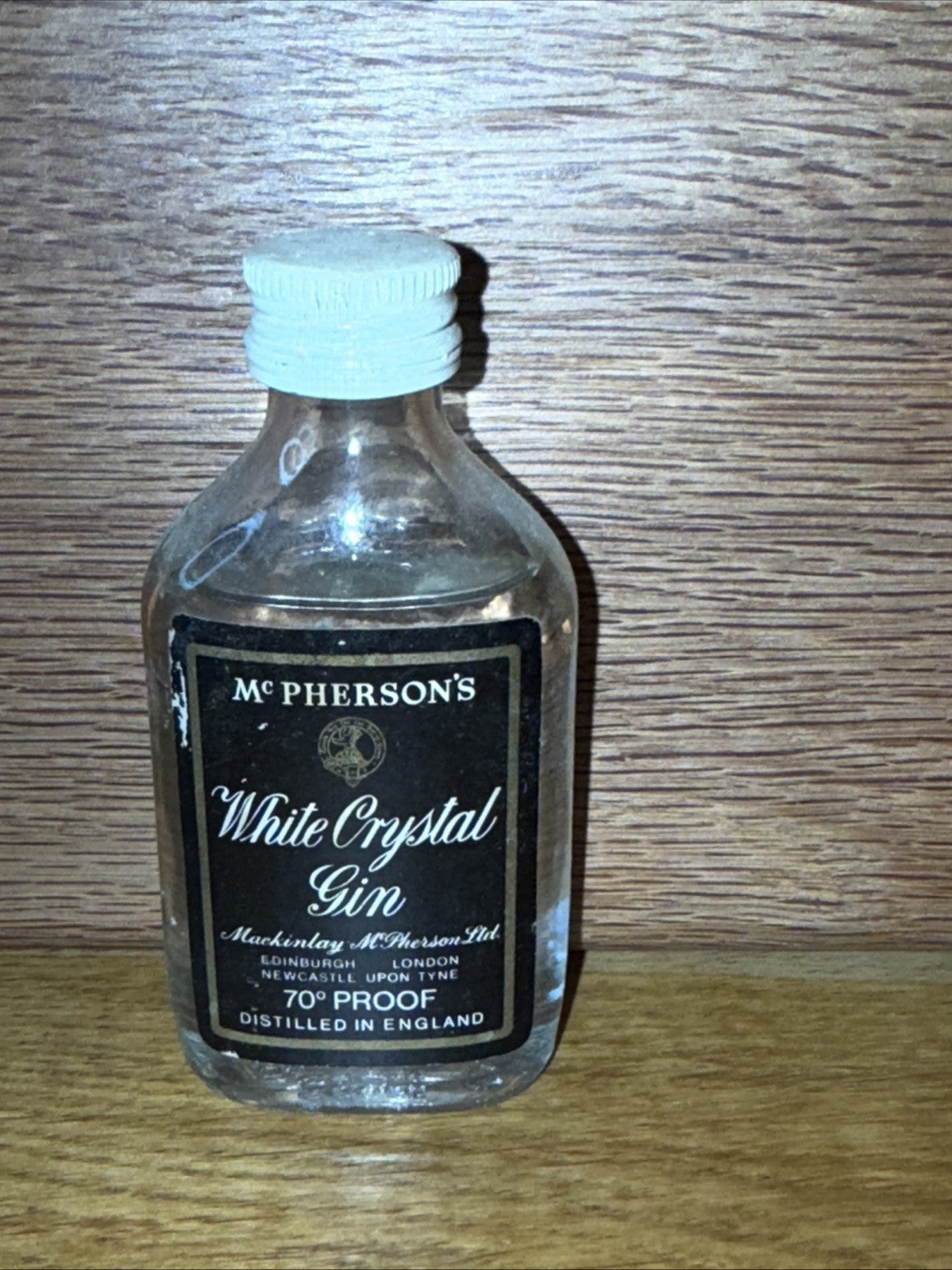 Macpherson's White Crystal Finest Dry London Gin 1960s Miniature