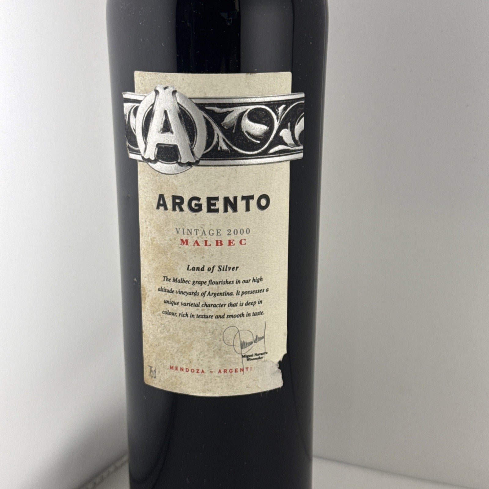 2000 Argento Malbec Mendoza Argentina Red Wine 75cl
