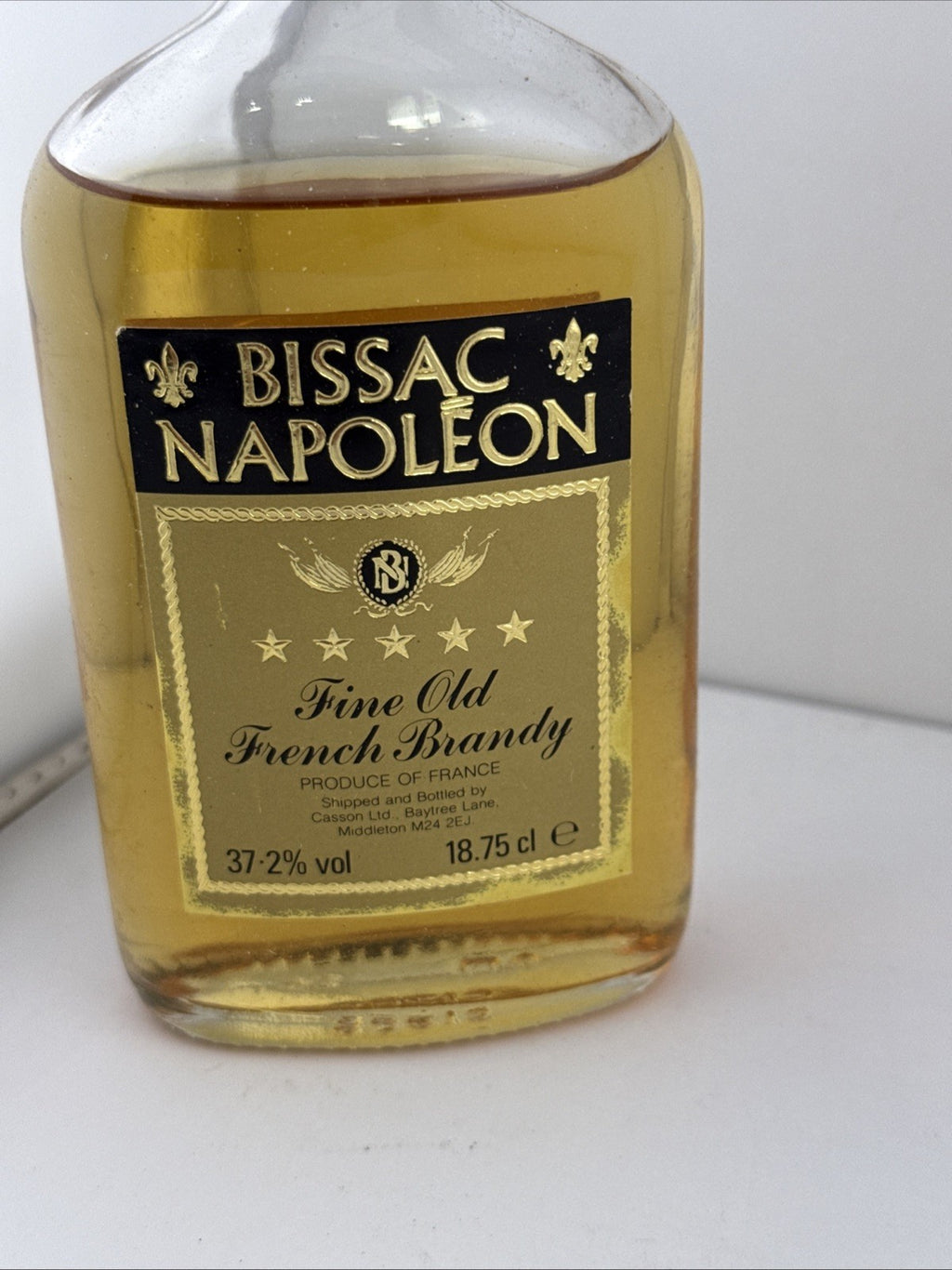 Vintage Bissac Napoleon French Brandy Miniature 18.75cl 37.2% Vol 1980s
