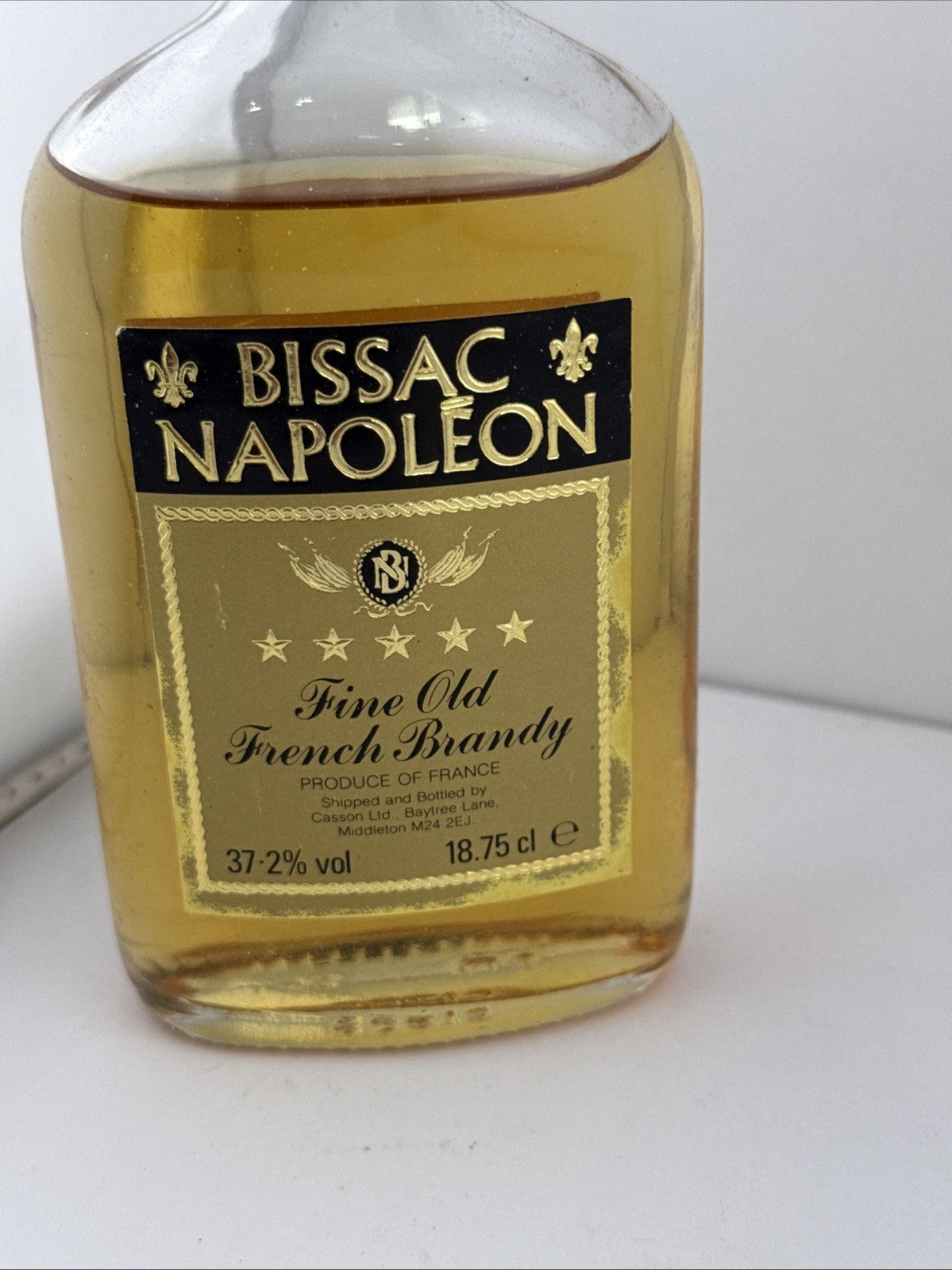 Vintage Bissac Napoleon French Brandy Miniature 18.75cl 37.2% Vol 1980s