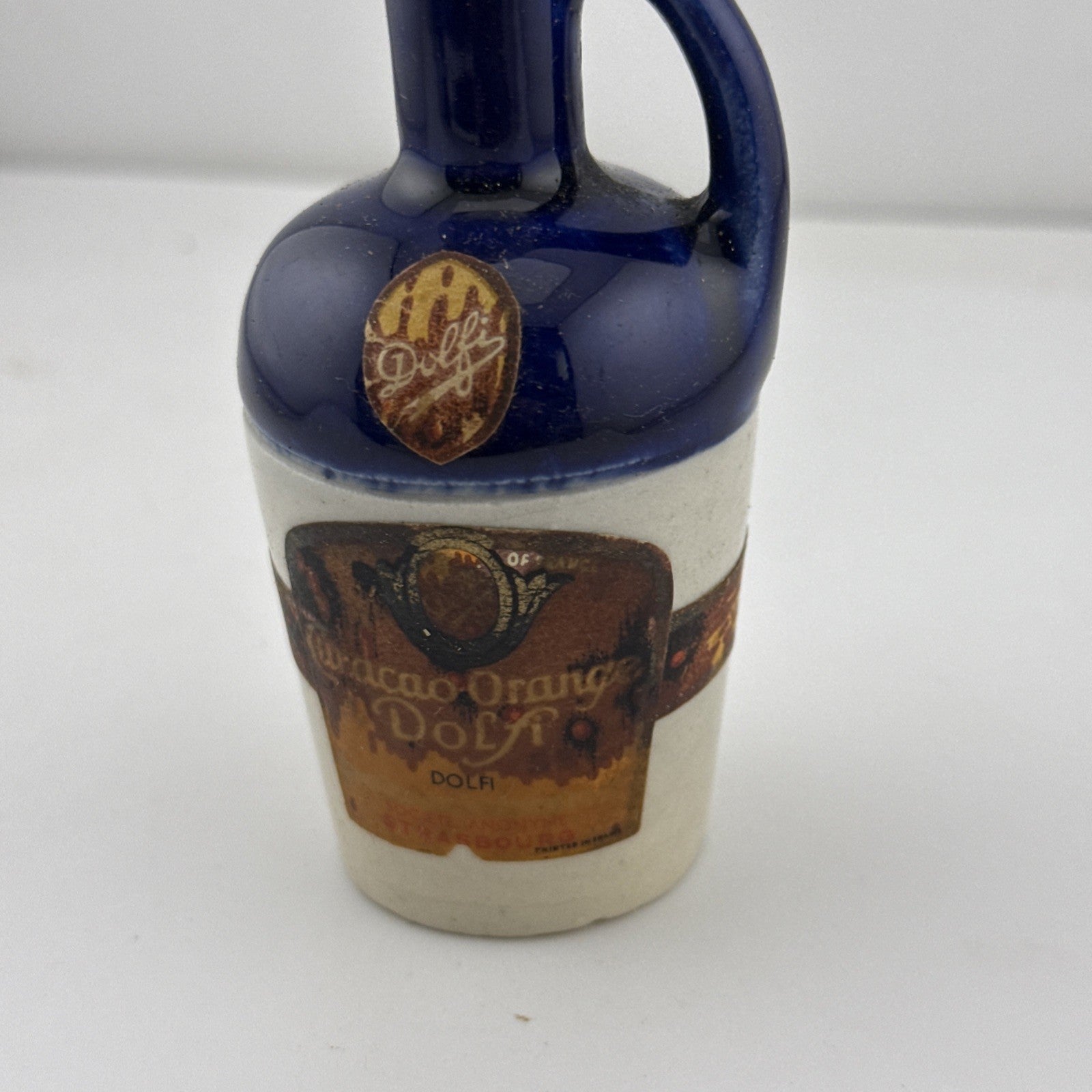 “Vintage Dolfi Italian Orange Liqueur Ceramic Jug Decanter 1960s”