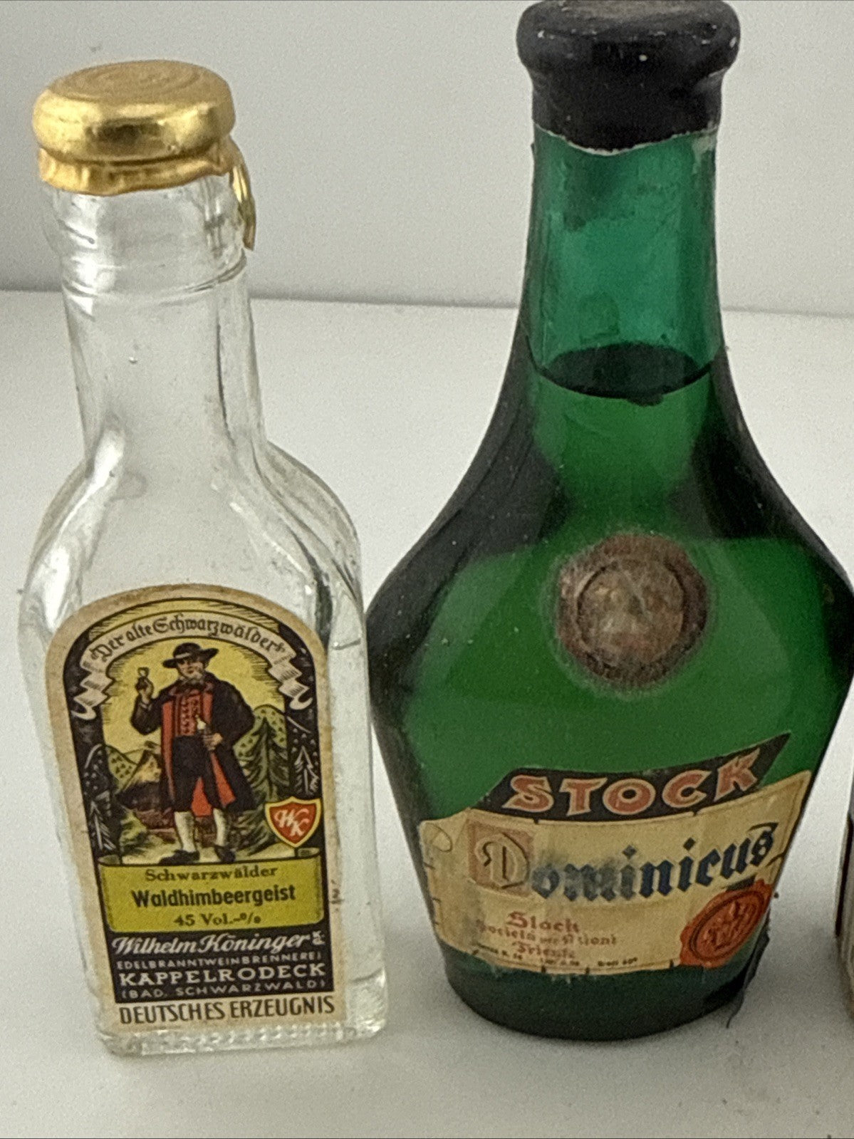 Vintage German Miniature Spirits Bottles Collection Stock Dominicus Mampé