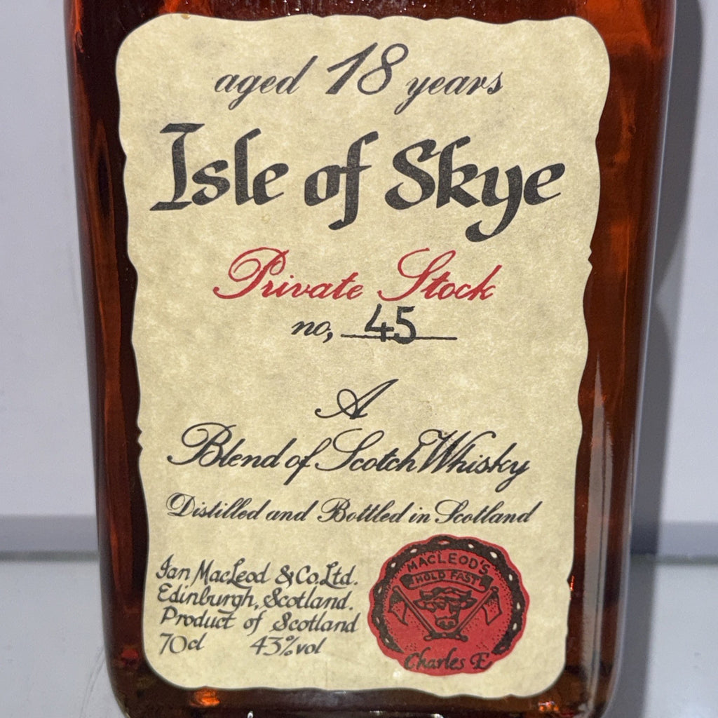 Isle of Skye 18 Year Old Private Stock No. 45 Blended Scotch Whisky Approx 1978