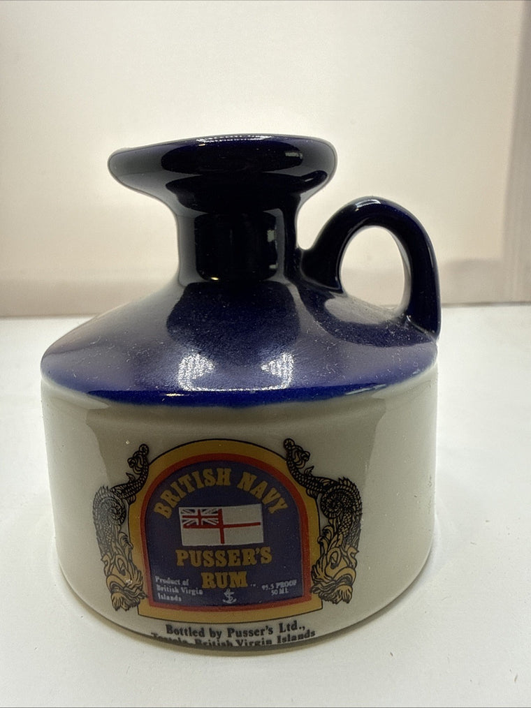 Pusser’s British Navy Rum Ceramic Flagon 1980s 5cl 54.5% Miniature Full
