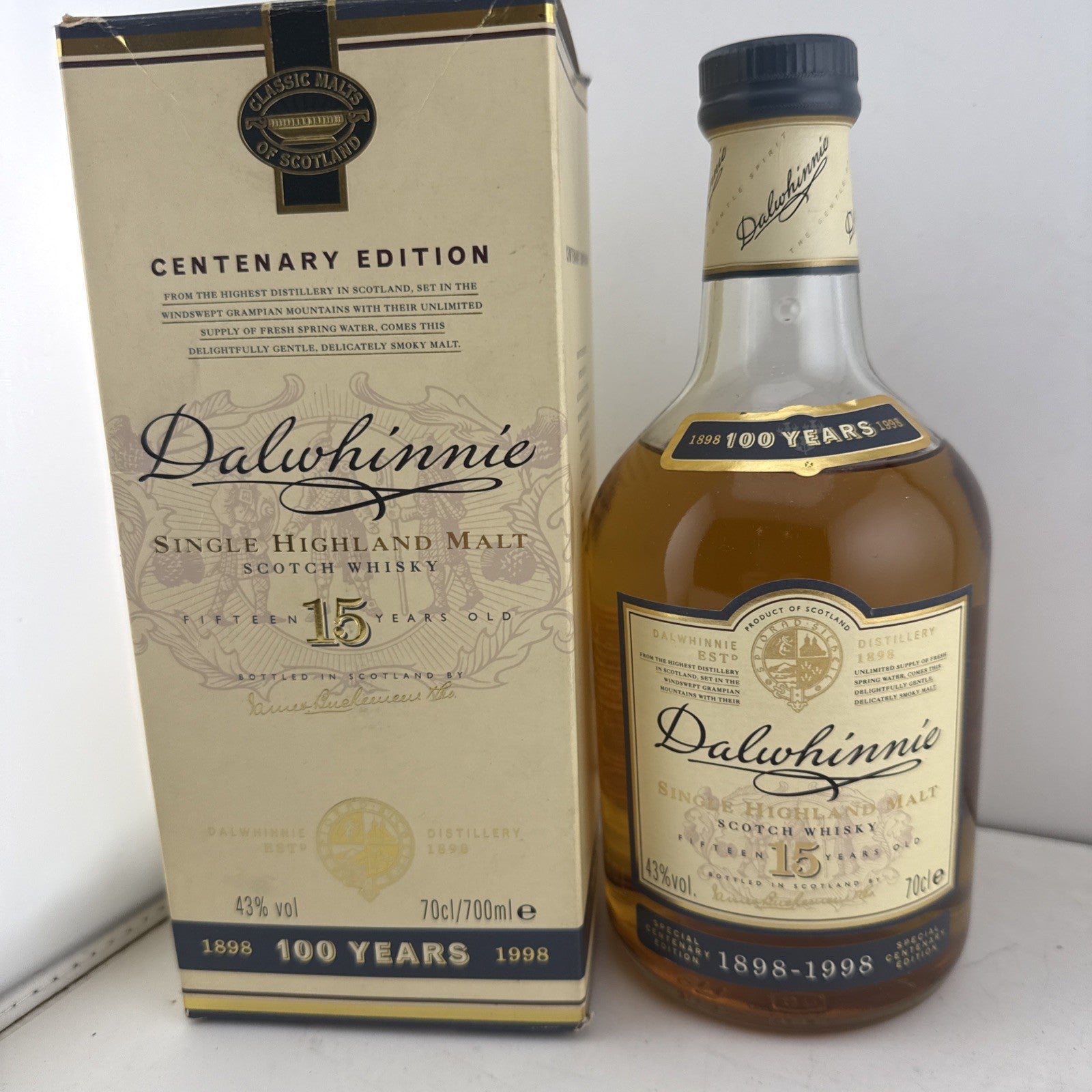 Dalwhinnie 15 Year Old Centenary 1898-1998 Whisky 70cl 43% Boxed 1 Of Only 5000