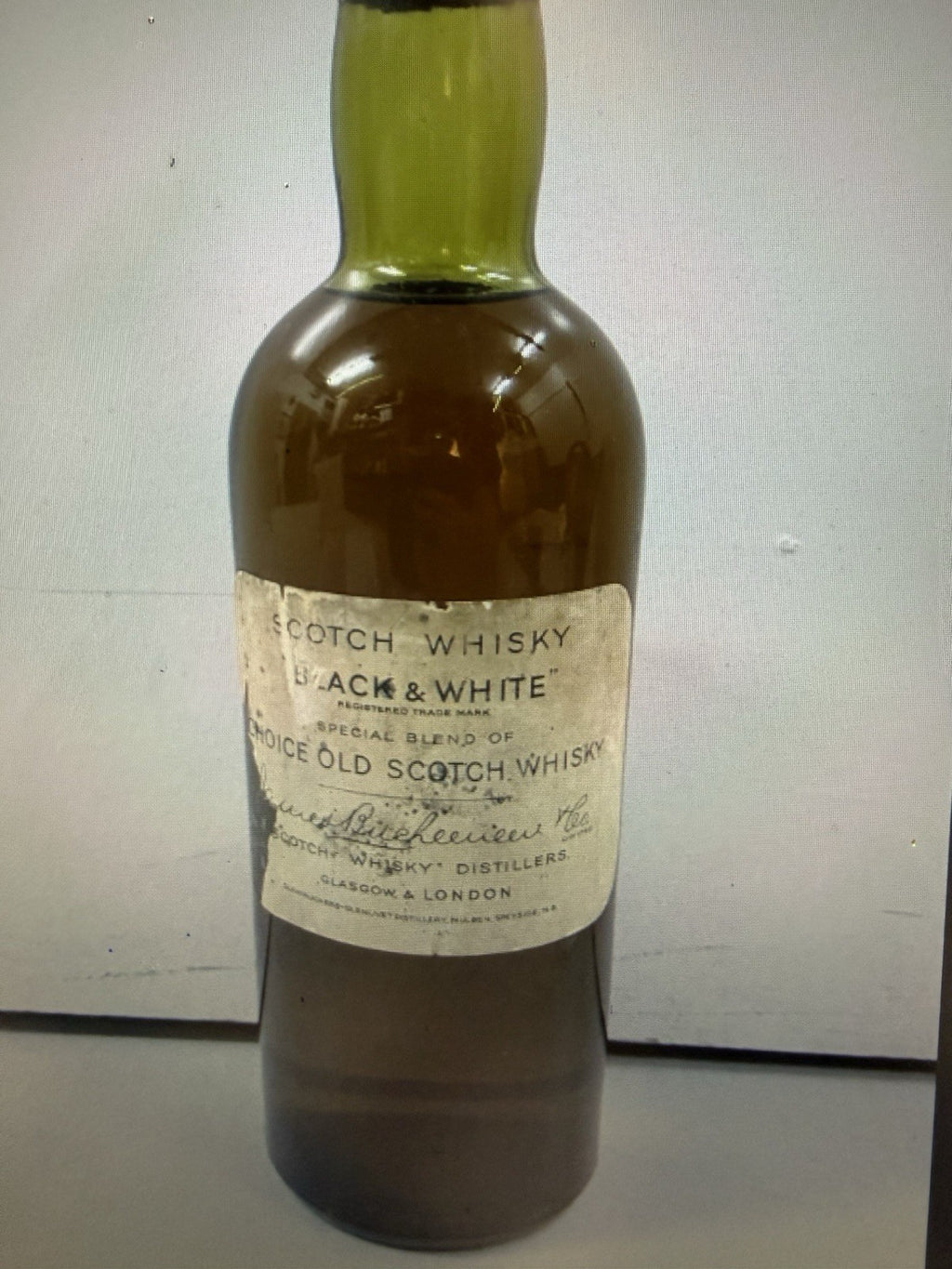 James Buchanan And Co "Black And White " Whisky From Pre War Era 30s/40s Full