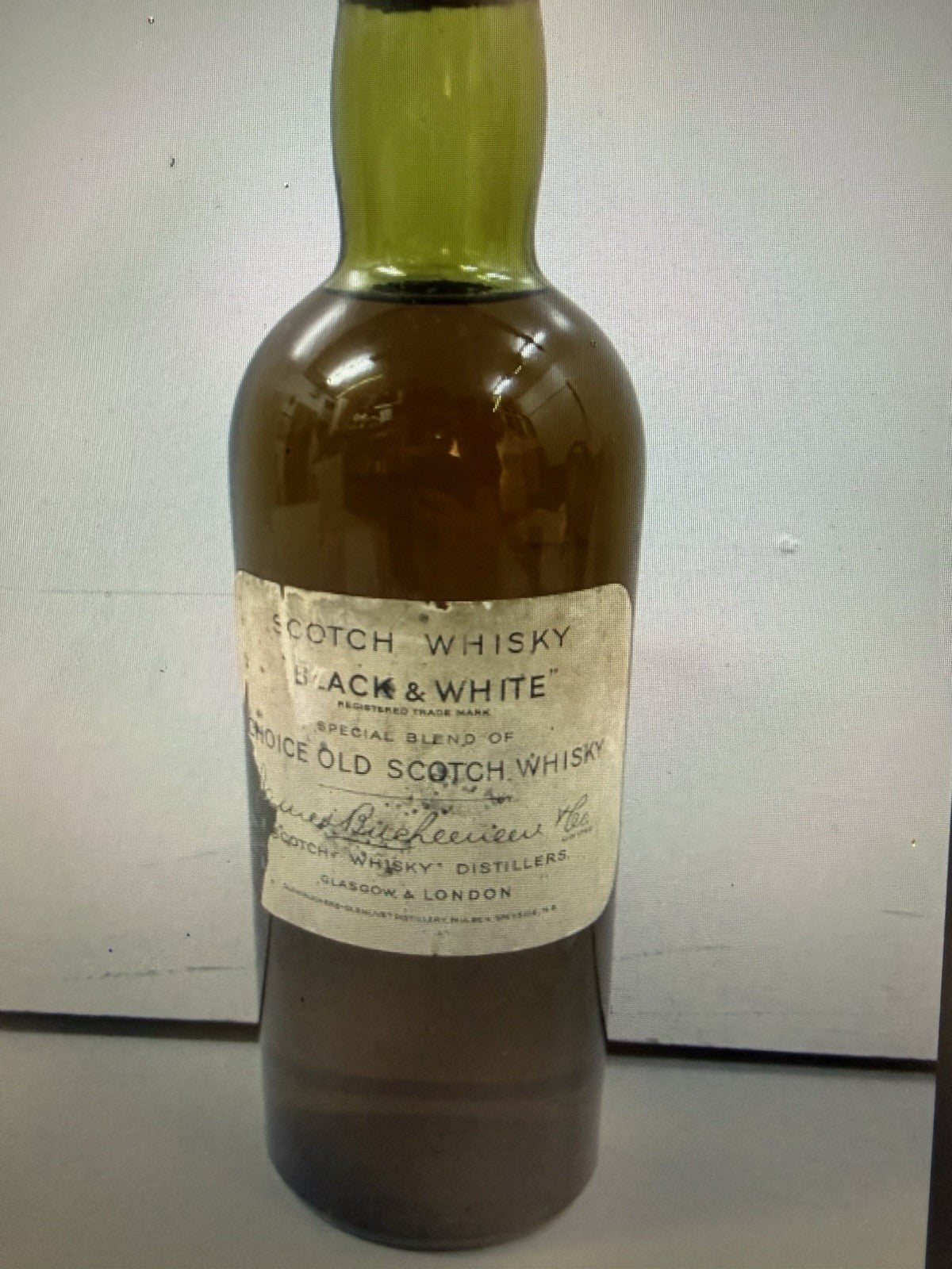 James Buchanan And Co "Black And White " Whisky From Pre War Era 30s/40s Full