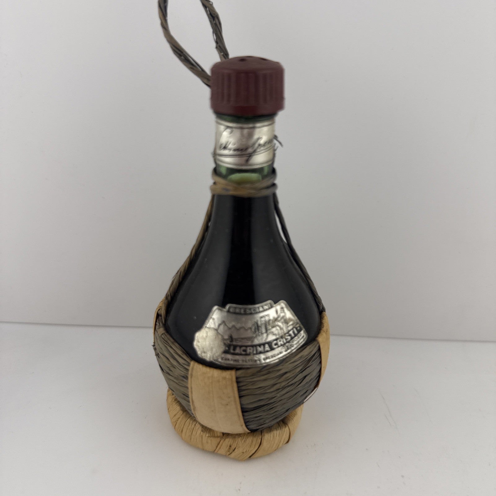 1960s–70s Bresciani Lacrima Cristi Italian liqueur wicker bottle